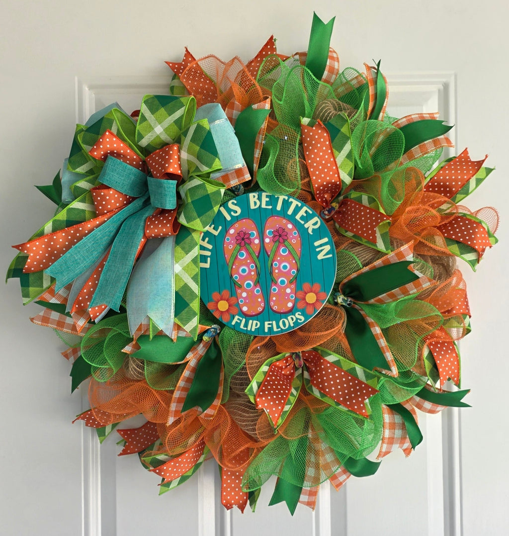 Life Is Better In Flip Flops Summer Wreath