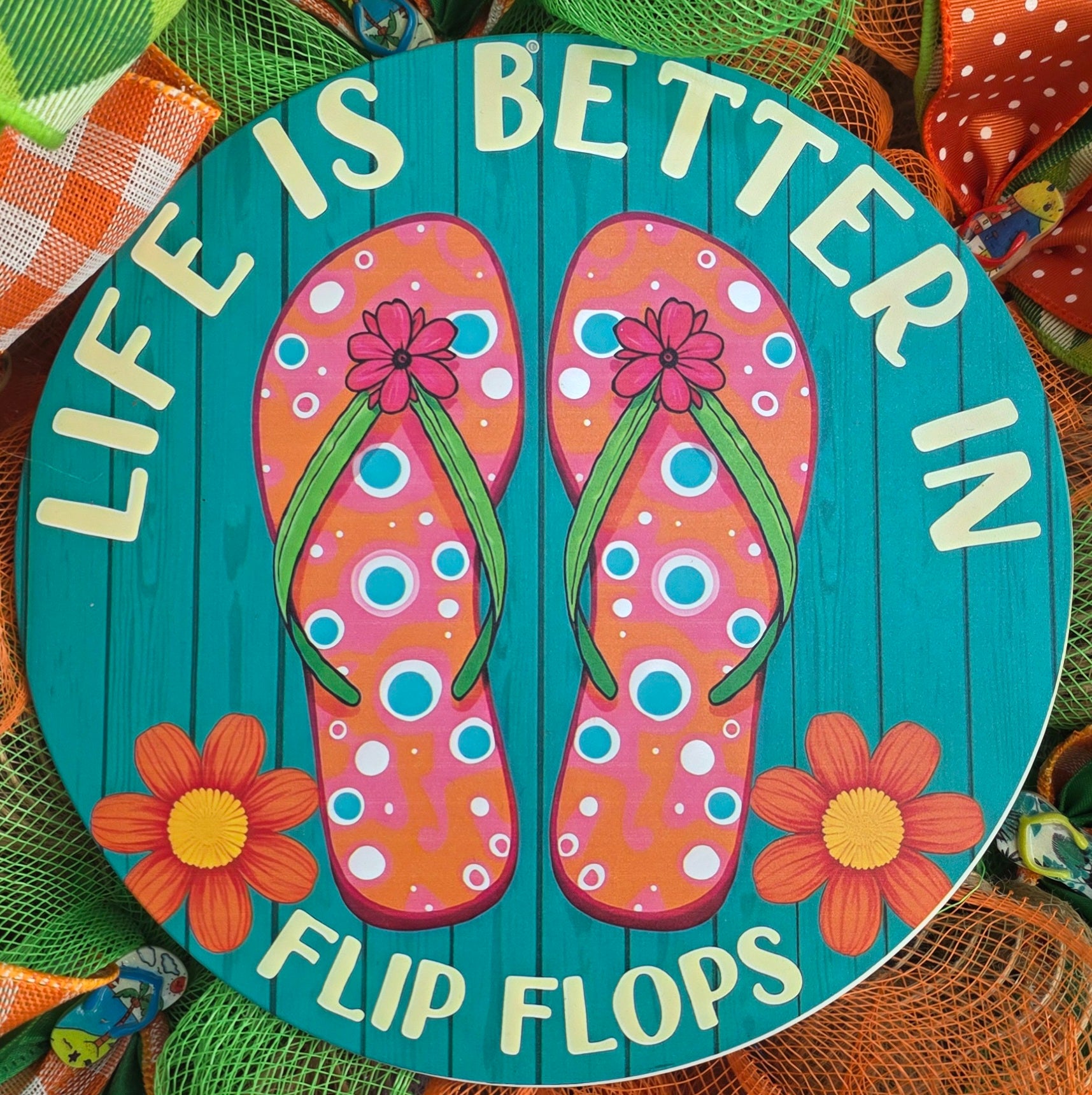 Life Is Better In Flip Flops Summer Wreath