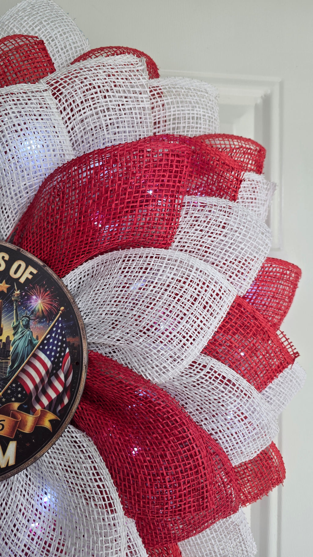 250 Years of Freedom Patriotic Lighted Wreath