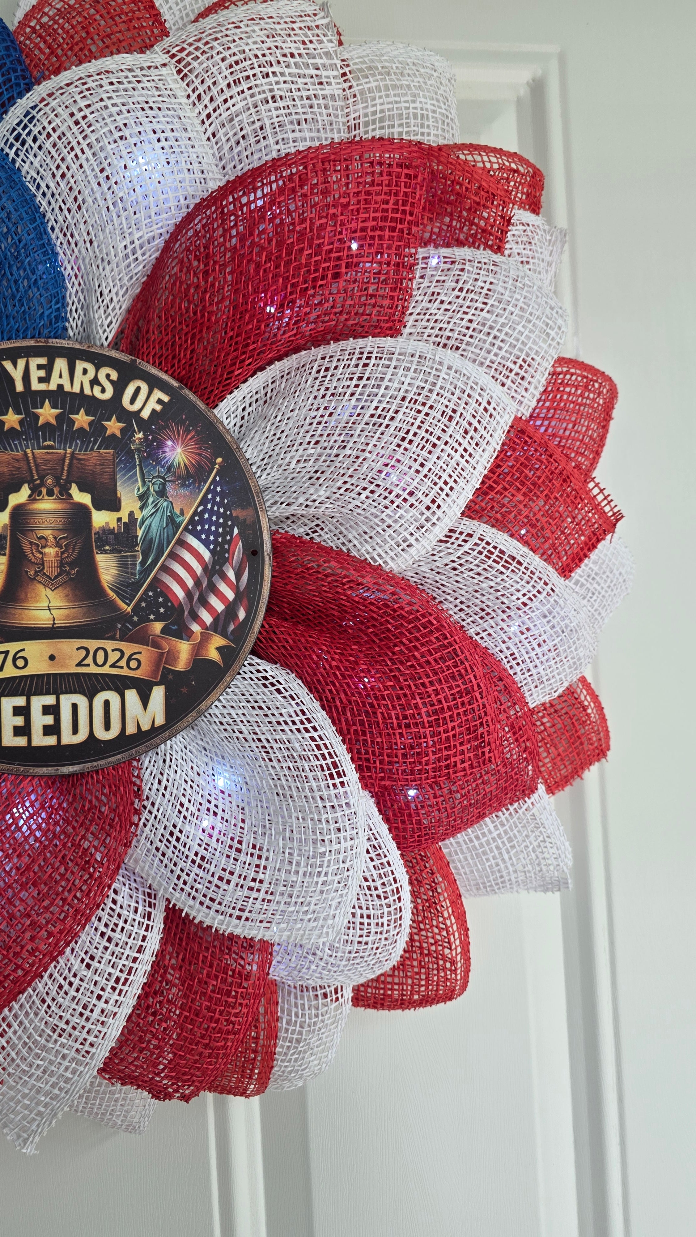 250 Years of Freedom Patriotic Lighted Wreath