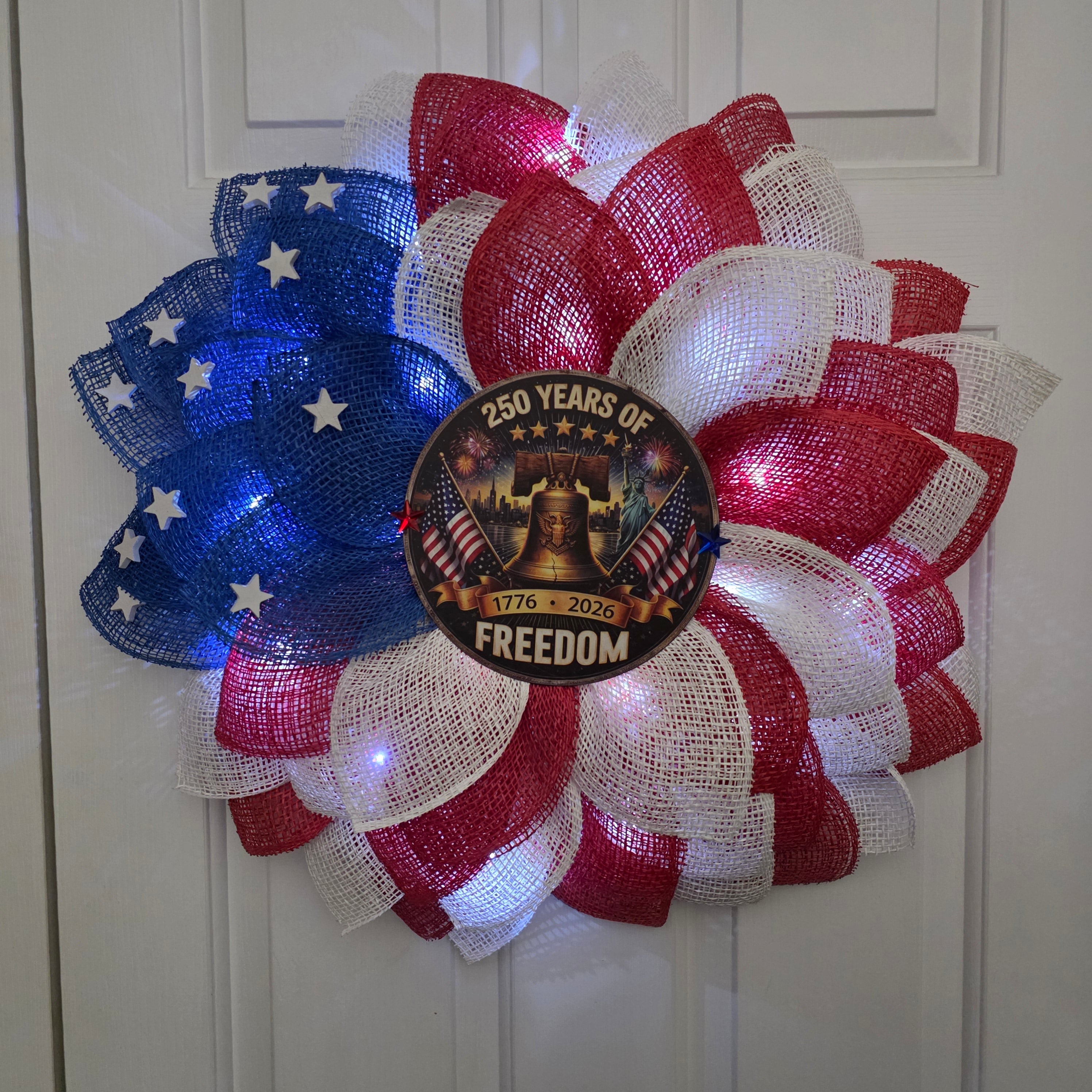 250 Years of Freedom Patriotic Sunflower Wreath