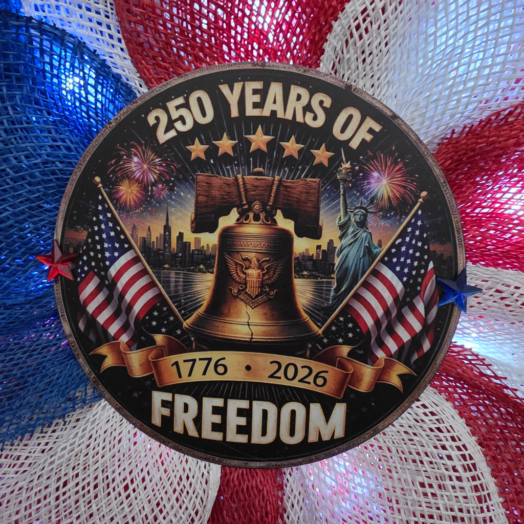 250 Years of Freedom Patriotic Sunflower Wreath
