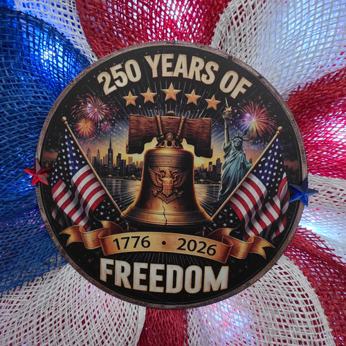 250 Years of Freedom Patriotic Sunflower Wreath
