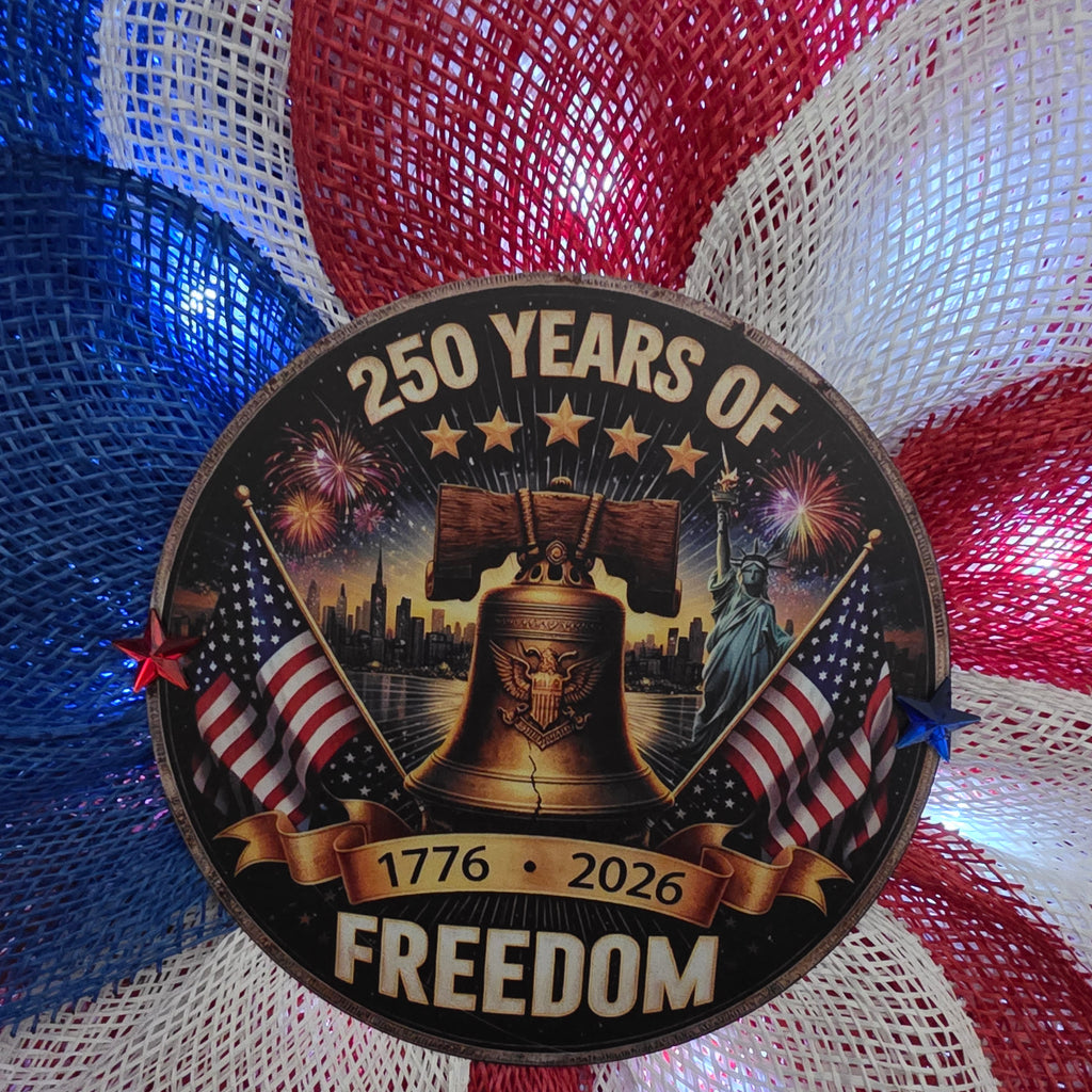 250 Years of Freedom Patriotic Sunflower Wreath