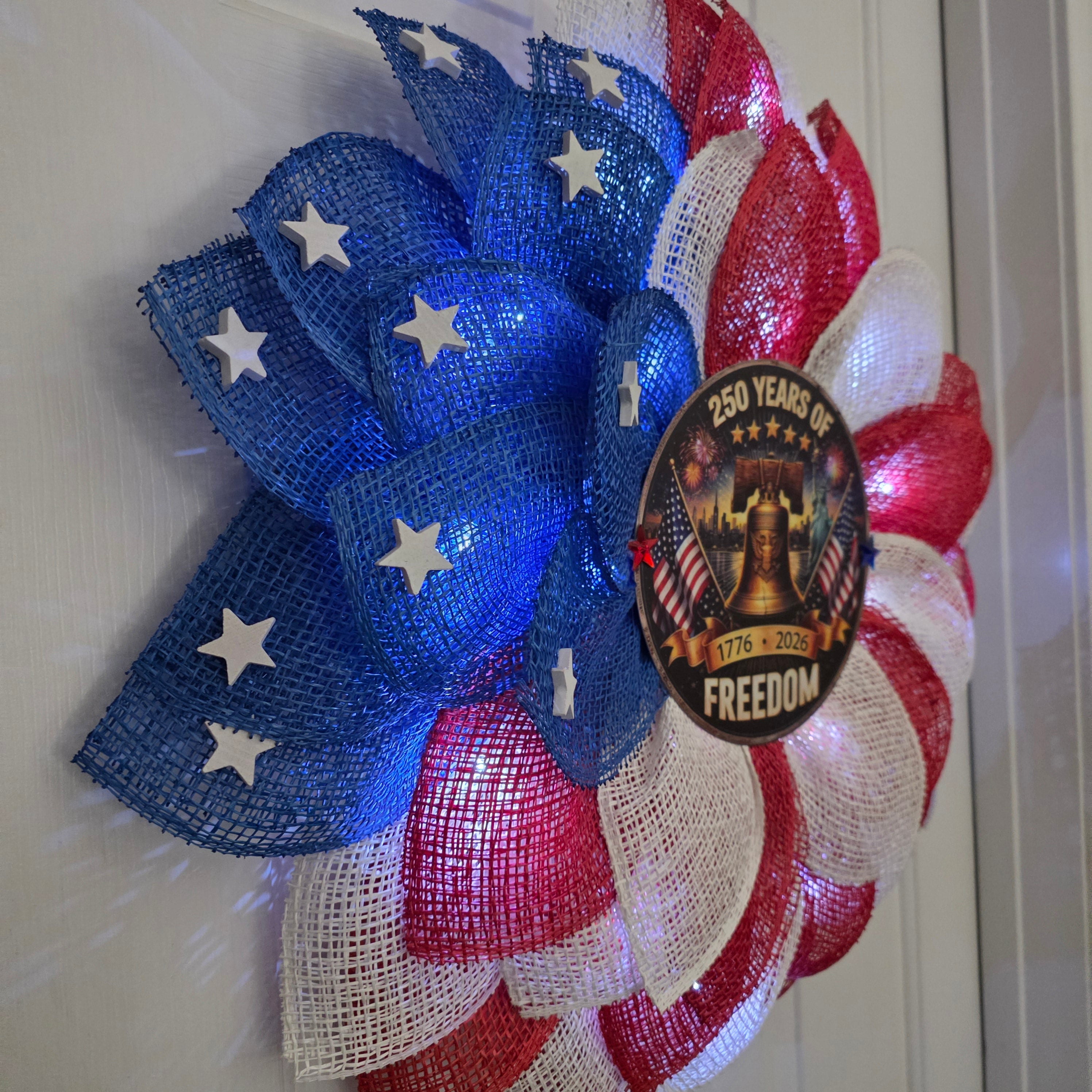 250 Years of Freedom Patriotic Sunflower Wreath