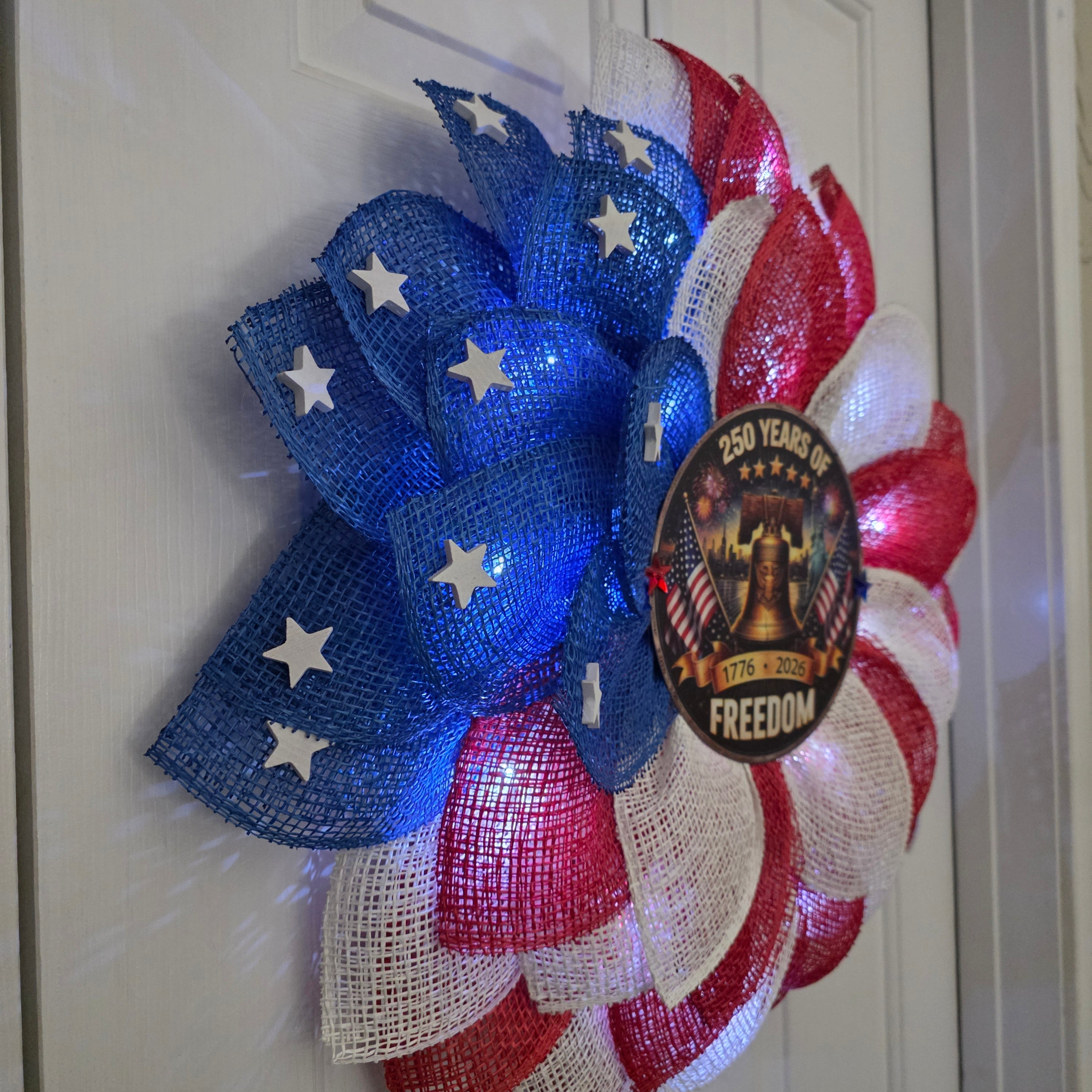 250 Years of Freedom Patriotic Sunflower Wreath