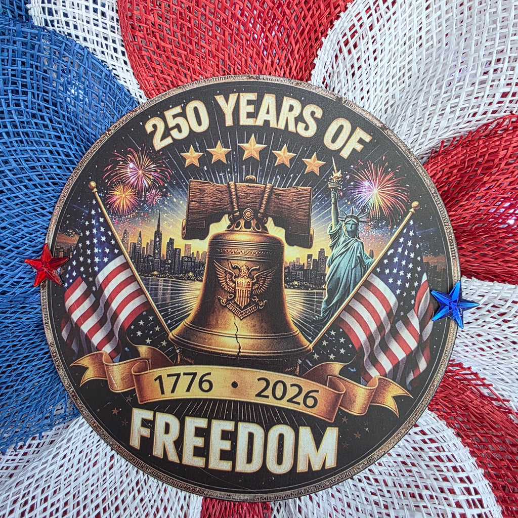 250 Years of Freedom Patriotic Sunflower Wreath