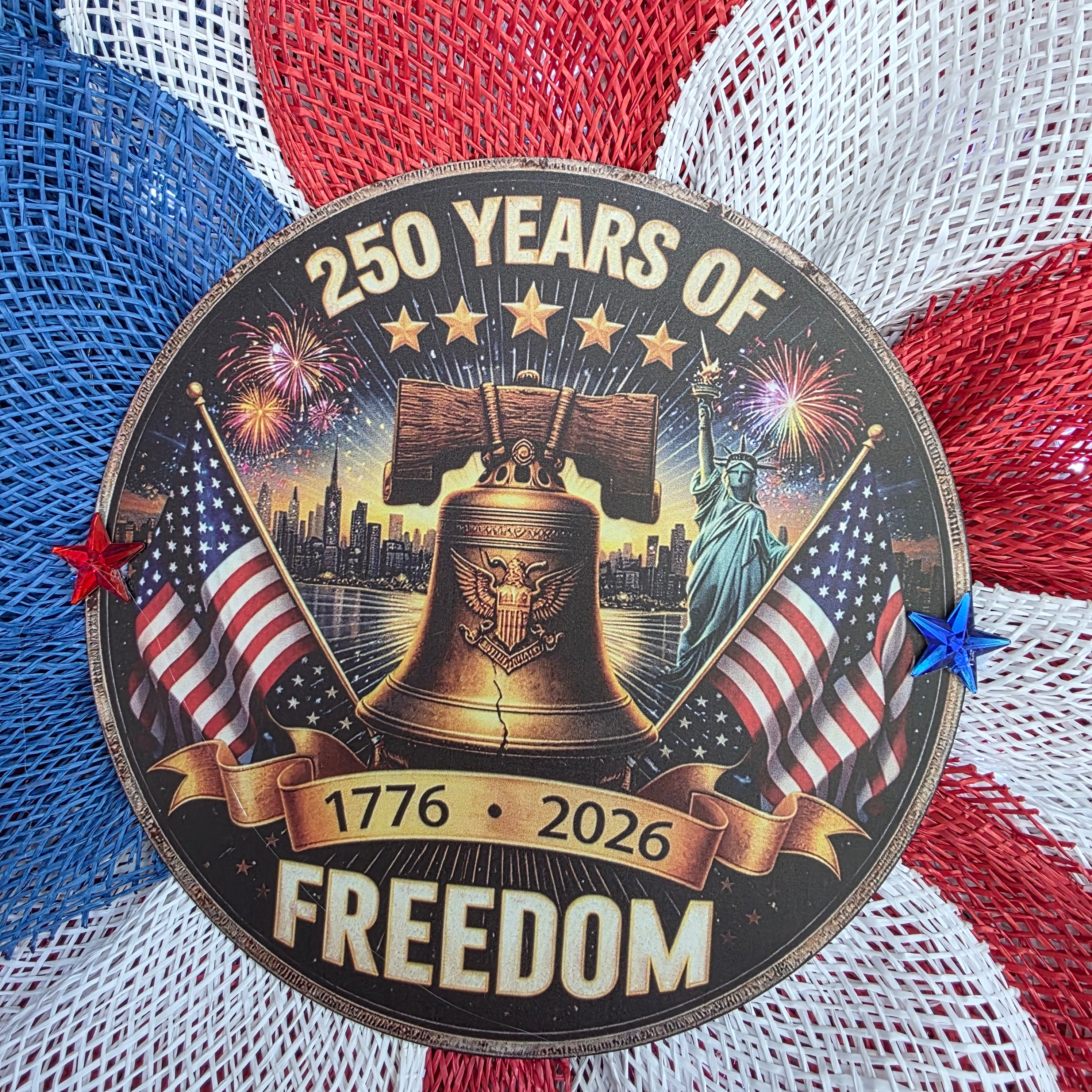 250 Years of Freedom Patriotic Sunflower Wreath