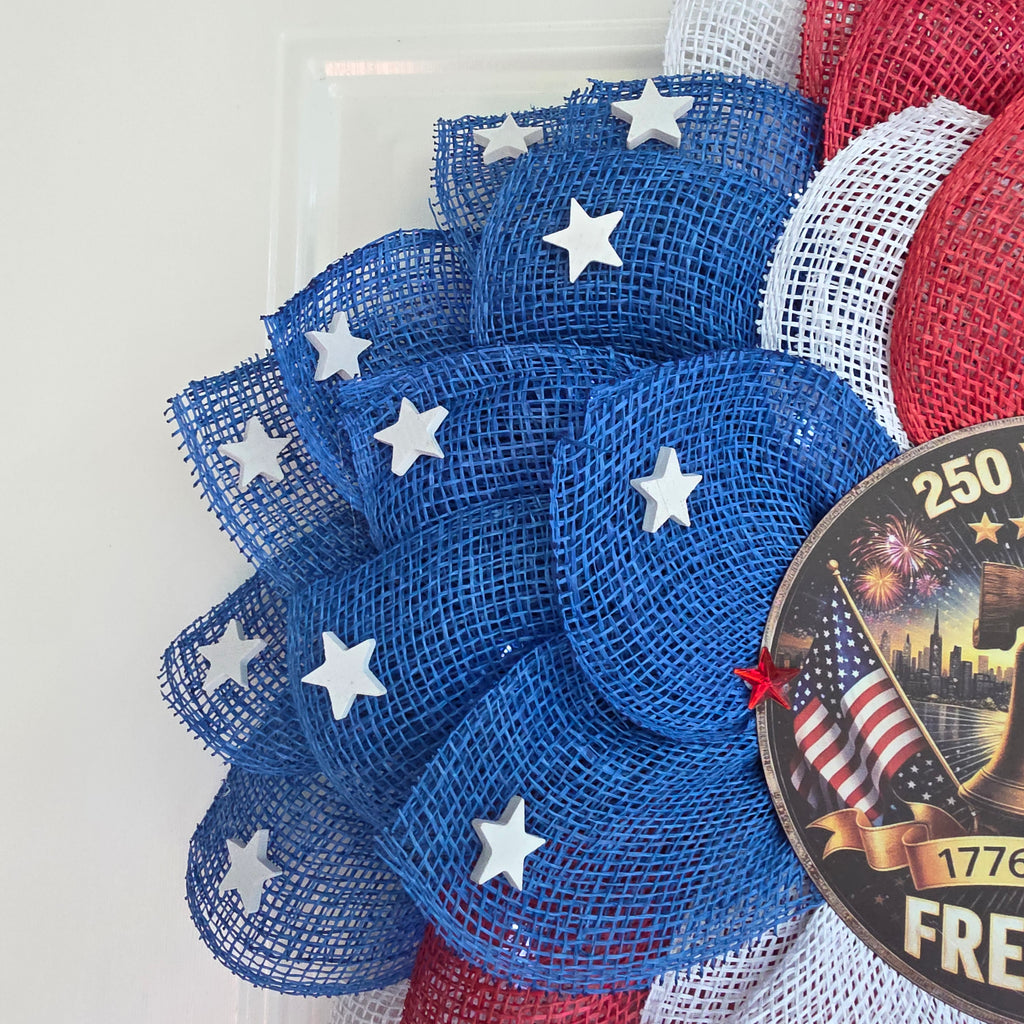 250 Years of Freedom Patriotic Sunflower Wreath
