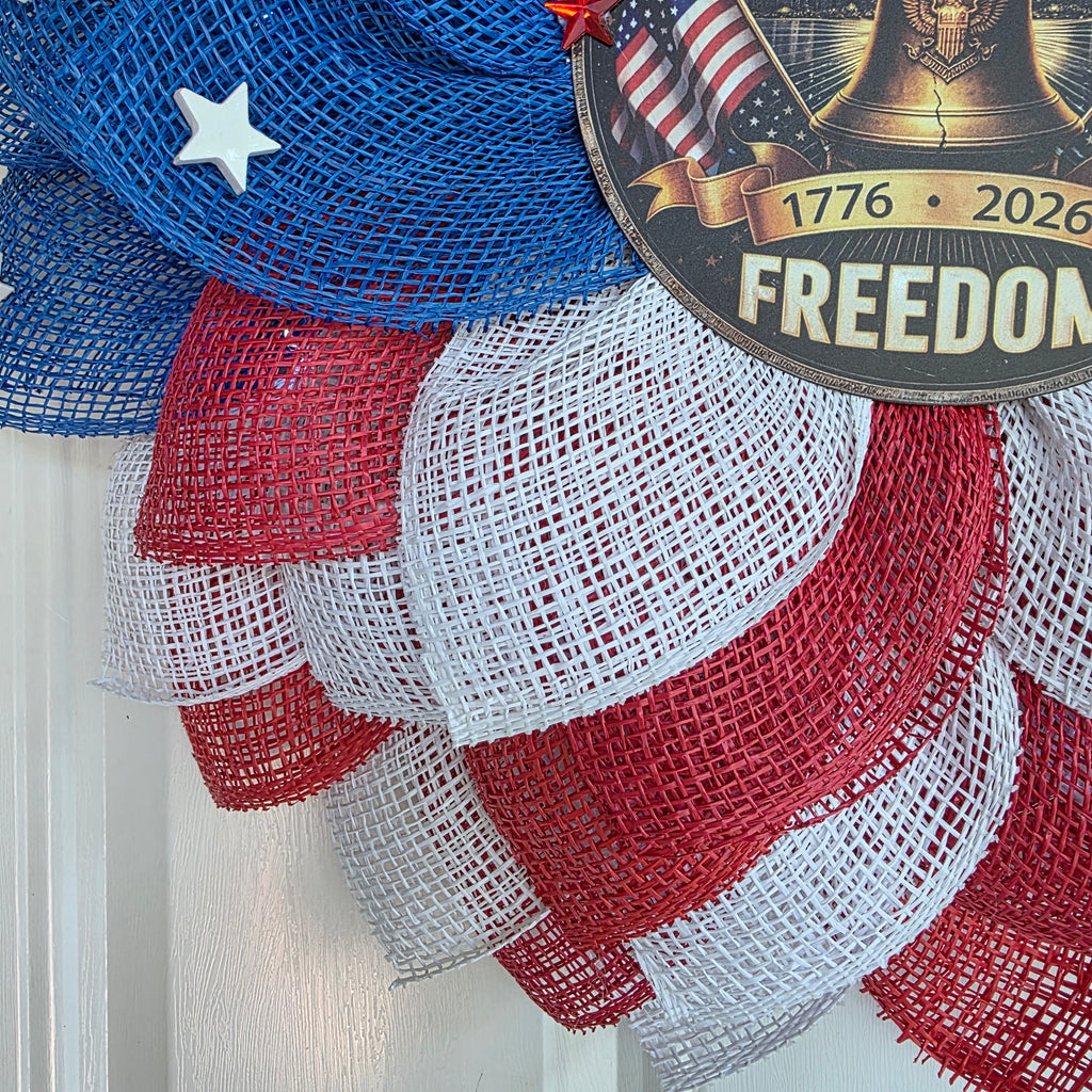 250 Years of Freedom Patriotic Sunflower Wreath
