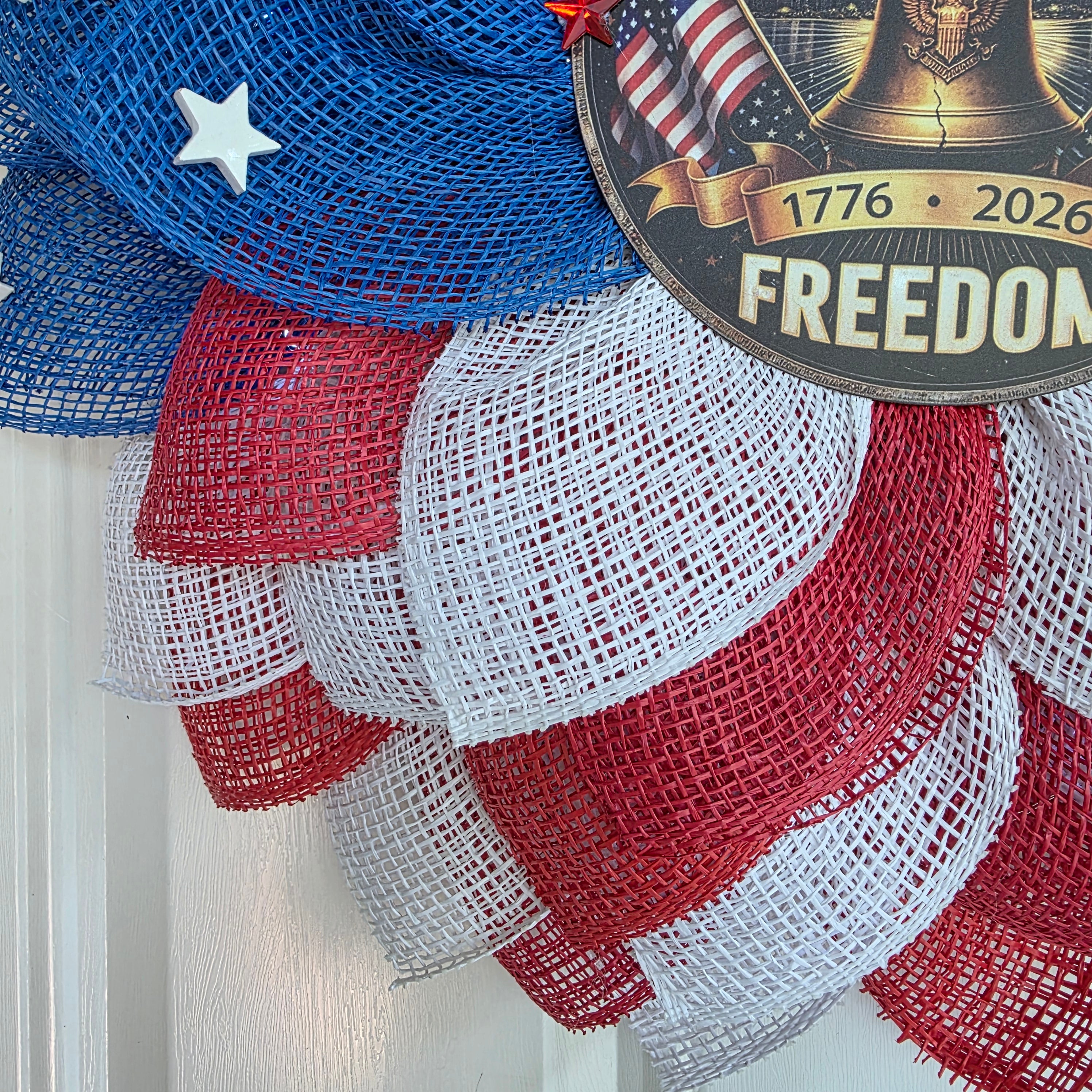 250 Years of Freedom Patriotic Sunflower Wreath