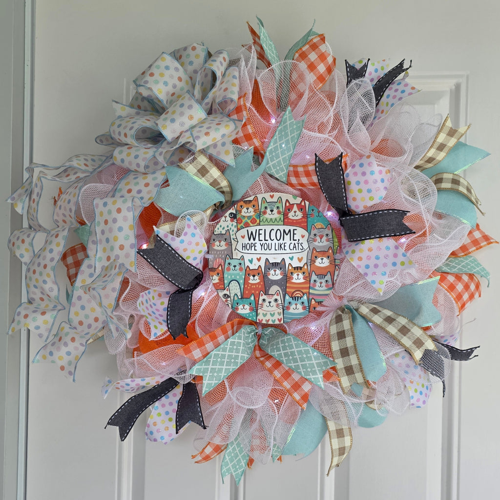 Cat Lover Welcome Wreath