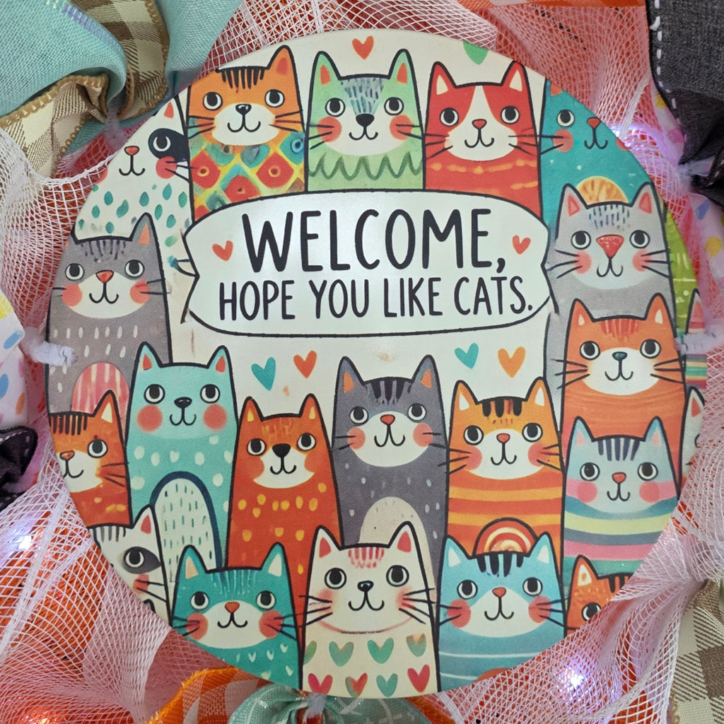 Cat Lover Welcome Wreath