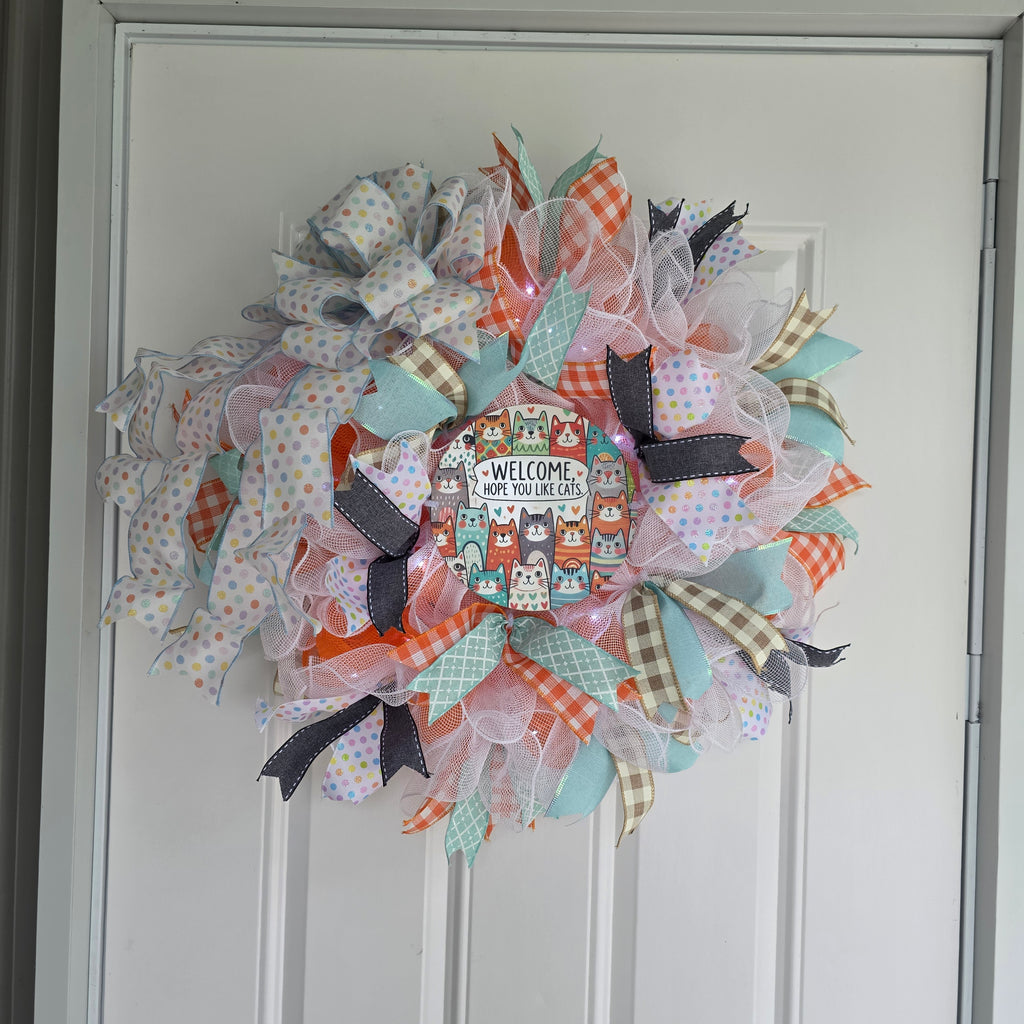 Cat Lover Welcome Wreath
