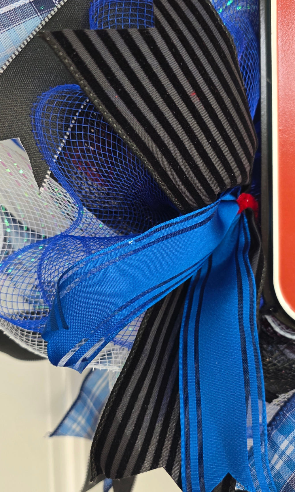 Dad The Man The Myth The Mr. Fix It Wreath – Blue, Red, Black & White