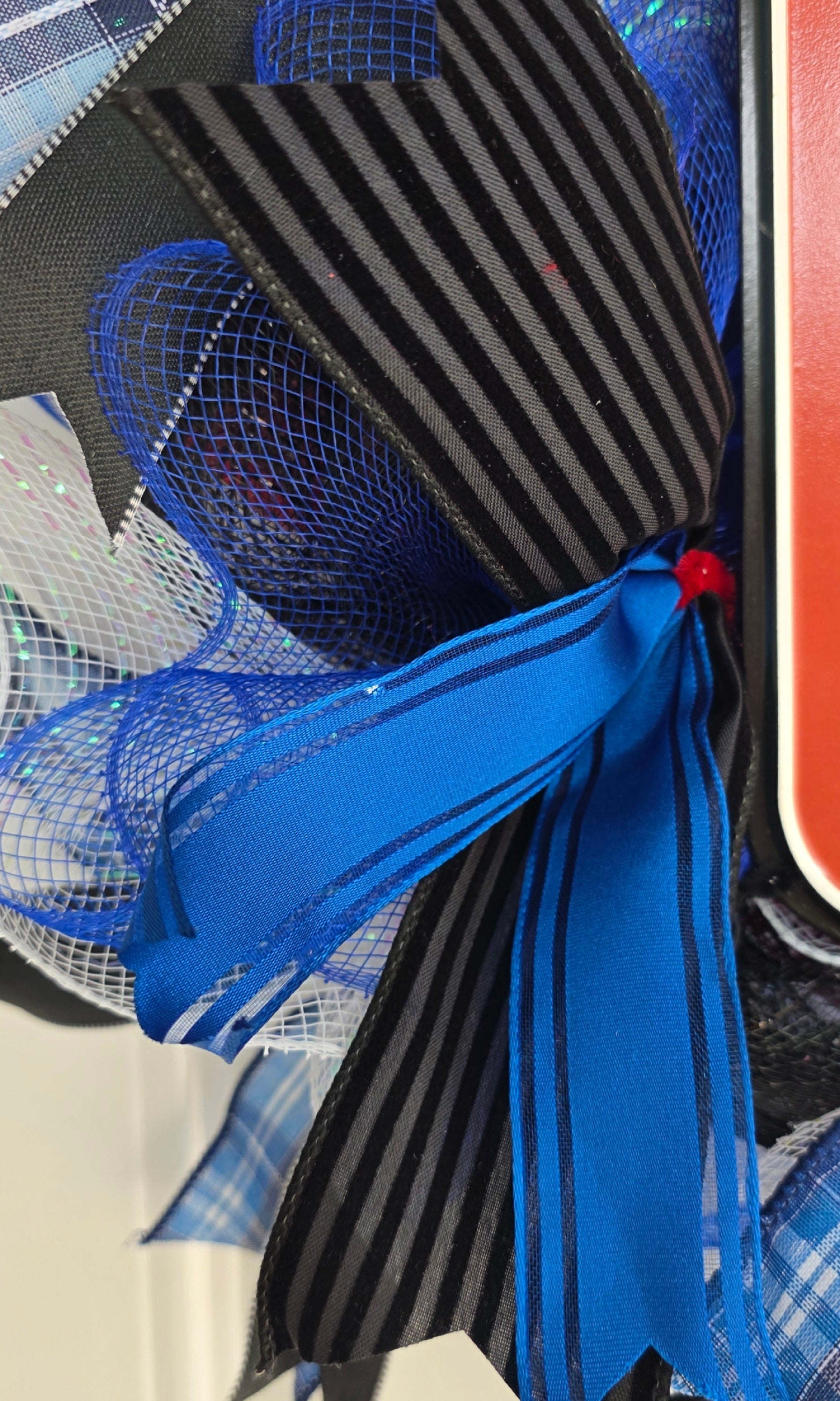 Dad The Man The Myth The Mr. Fix It Wreath – Blue, Red, Black & White