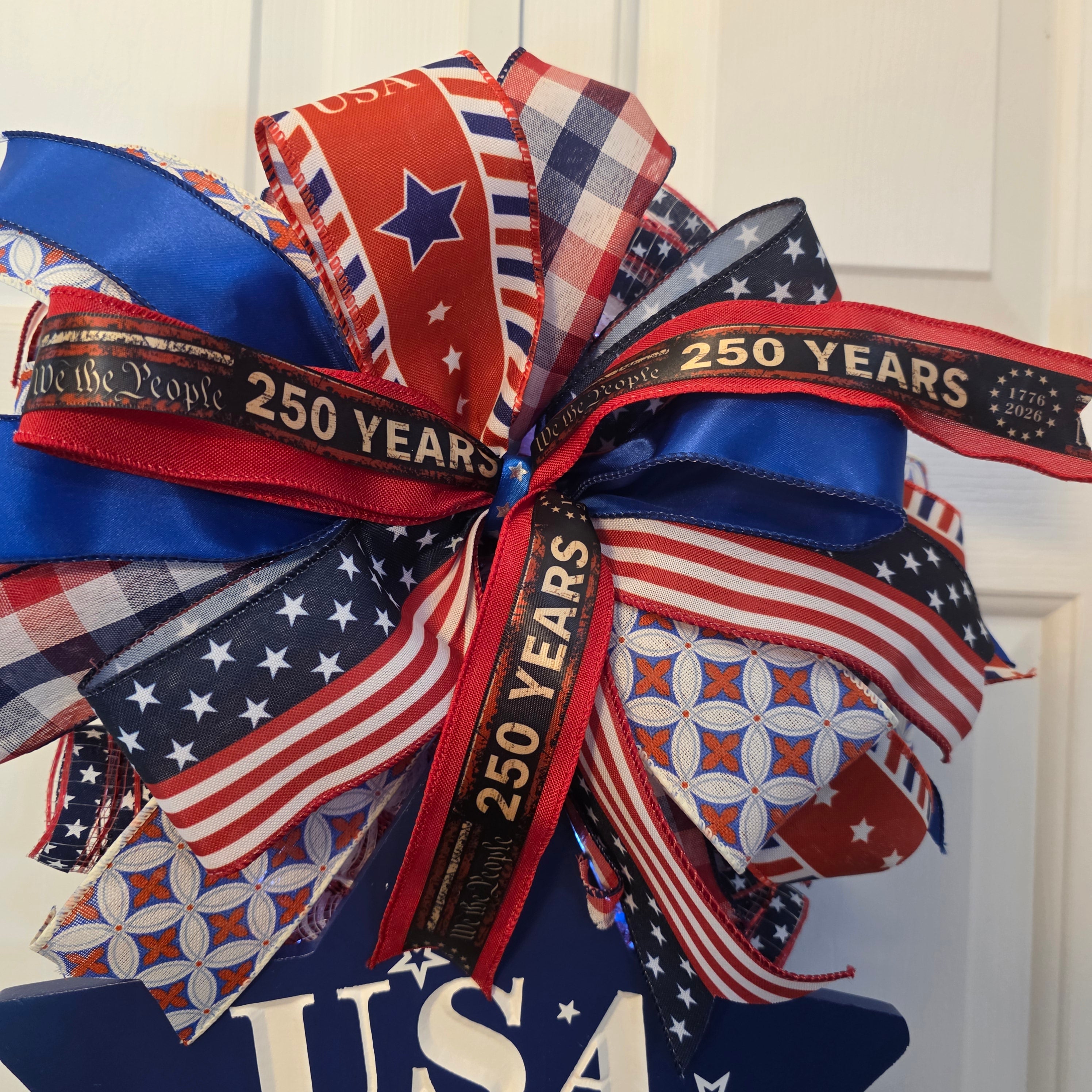 USA Freedom 250 Patriotic Door Swag