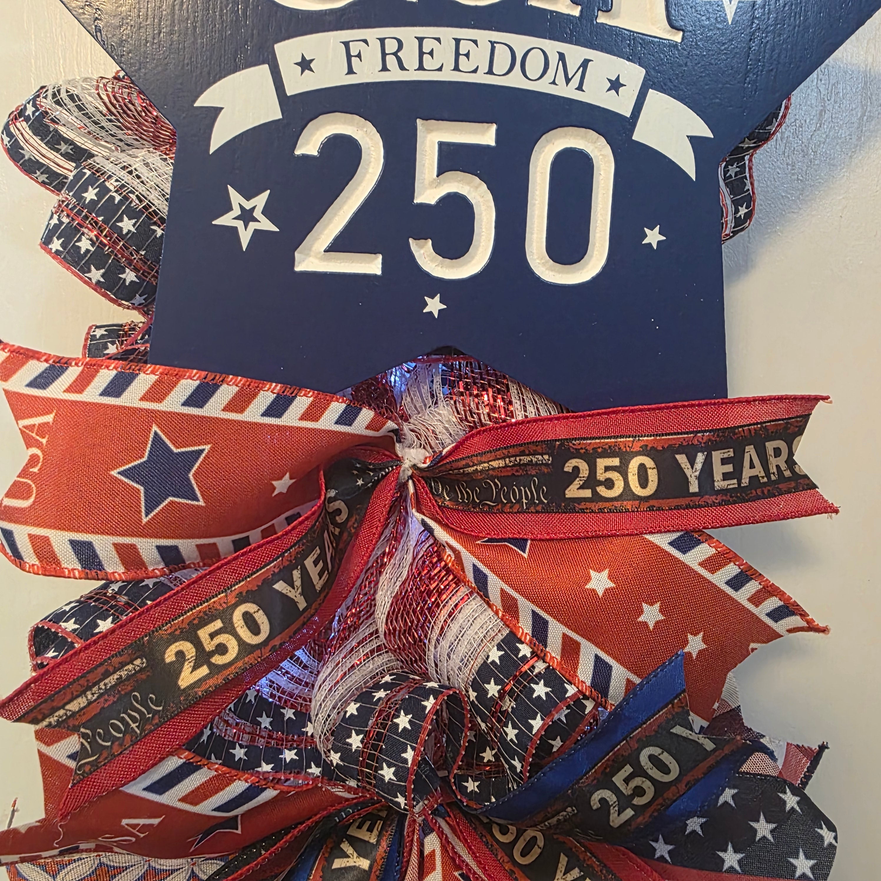 USA Freedom 250 Patriotic Door Swag