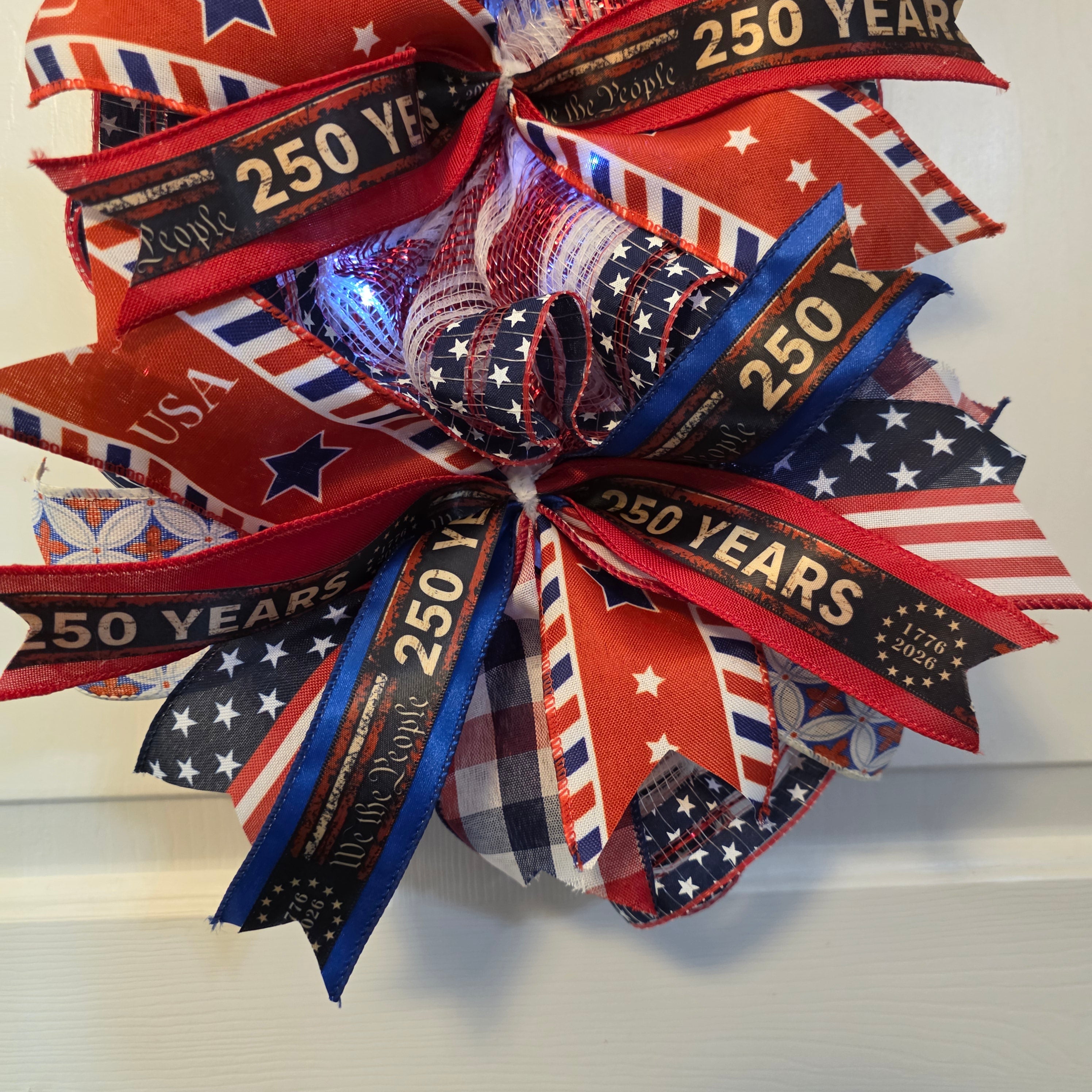 USA Freedom 250 Patriotic Door Swag