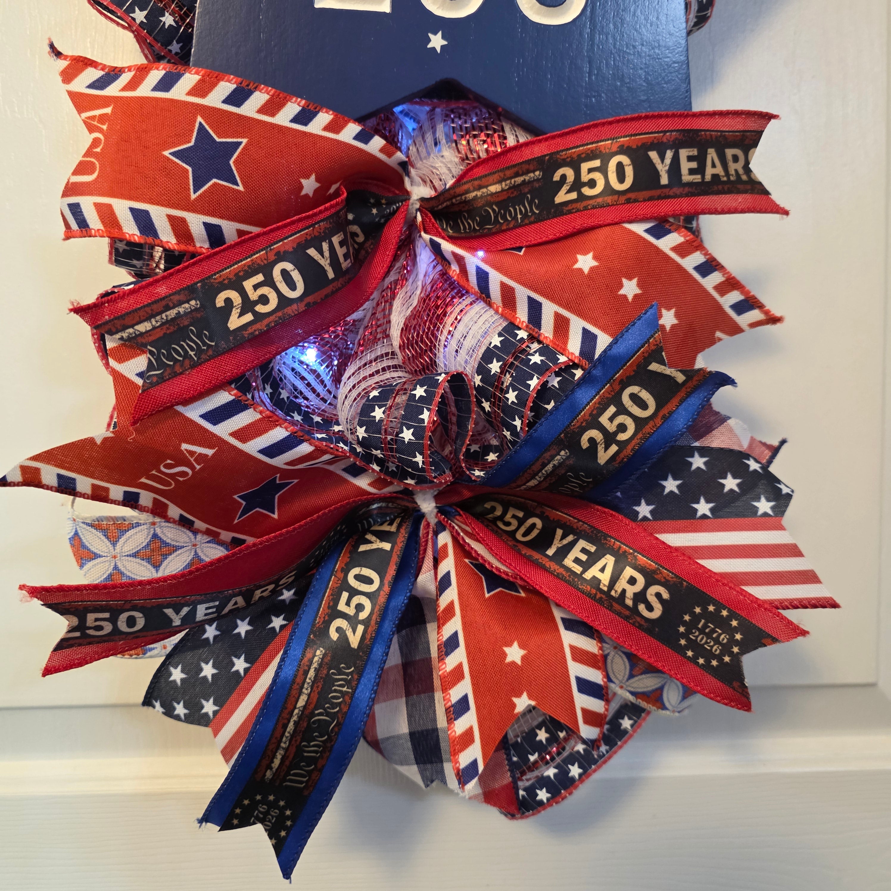 USA Freedom 250 Patriotic Door Swag