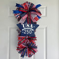 USA Freedom 250 Patriotic Door Swag