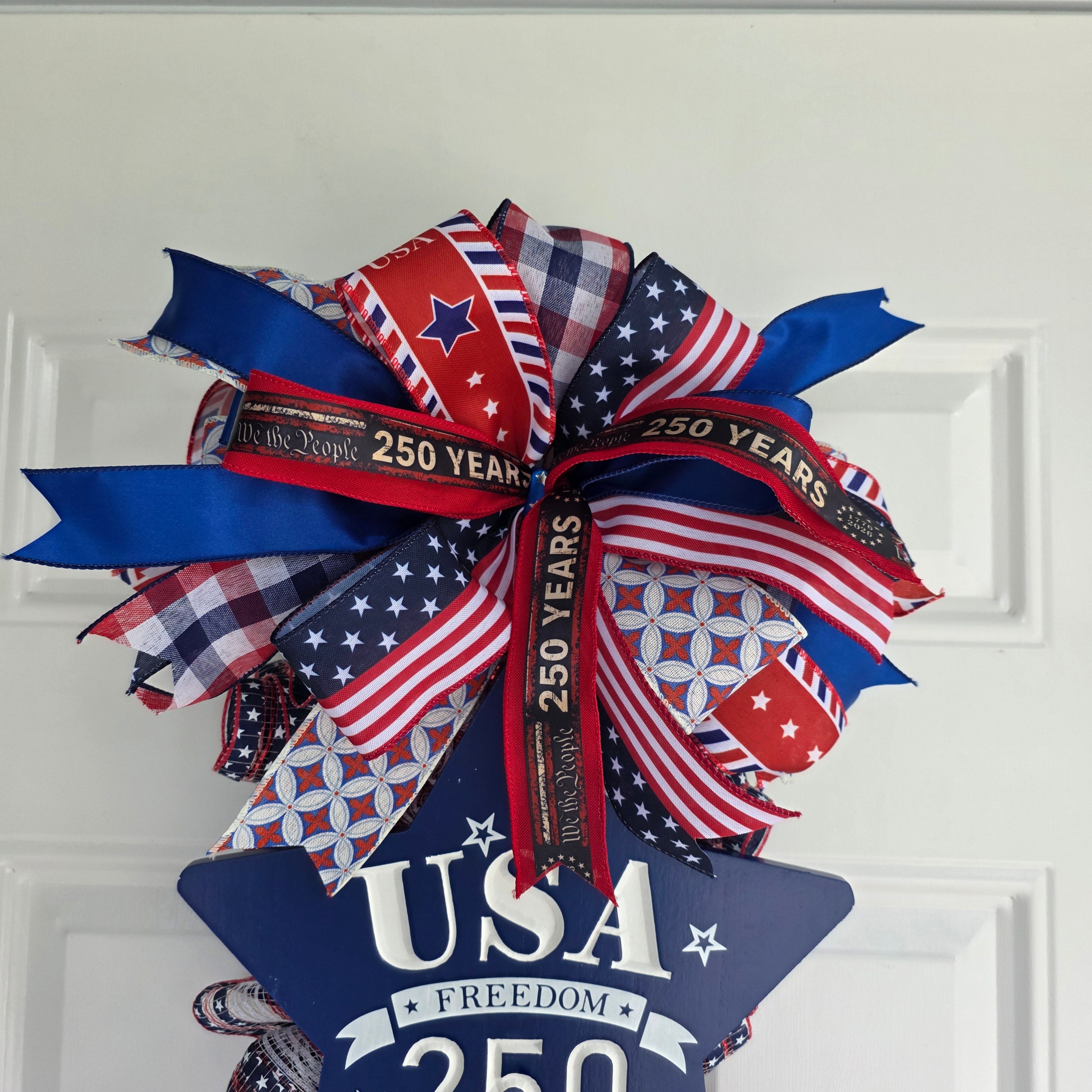 USA Freedom 250 Patriotic Door Swag