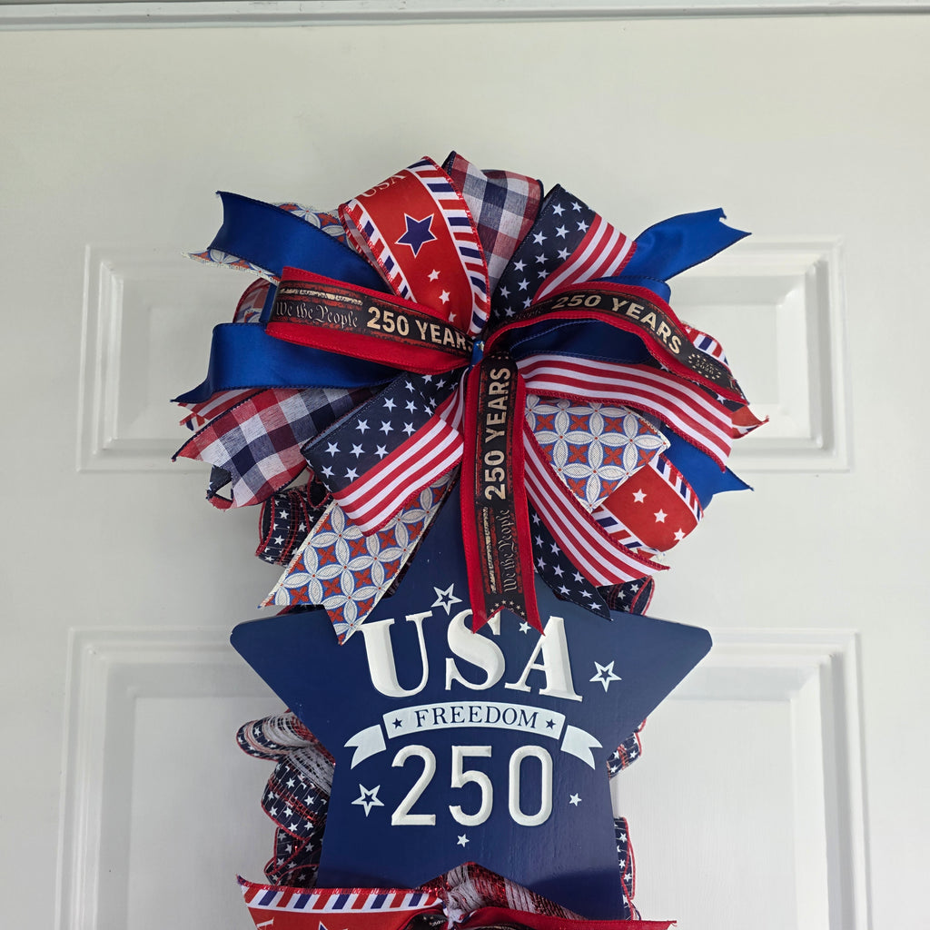 USA Freedom 250 Patriotic Door Swag