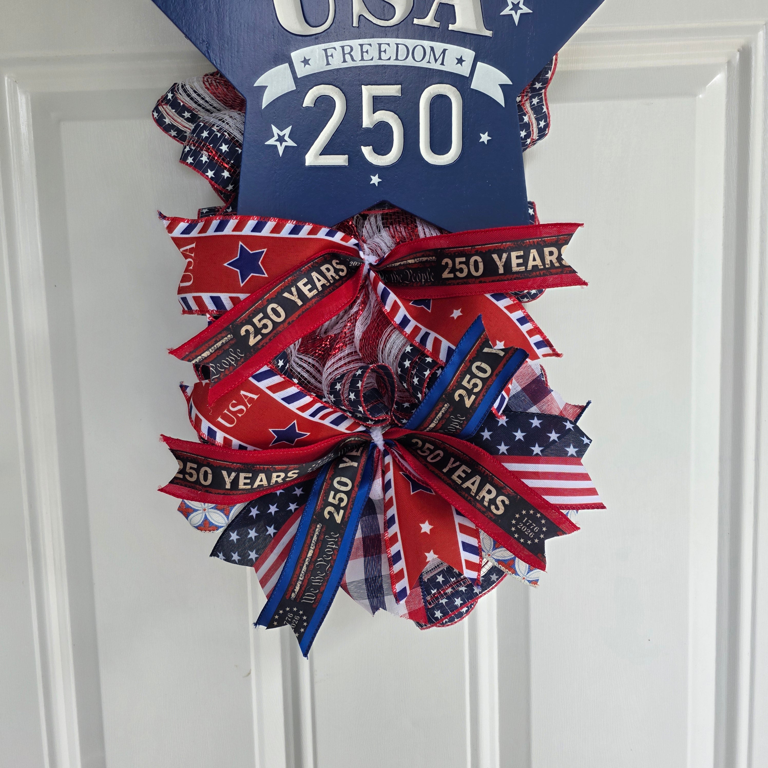 USA Freedom 250 Patriotic Door Swag