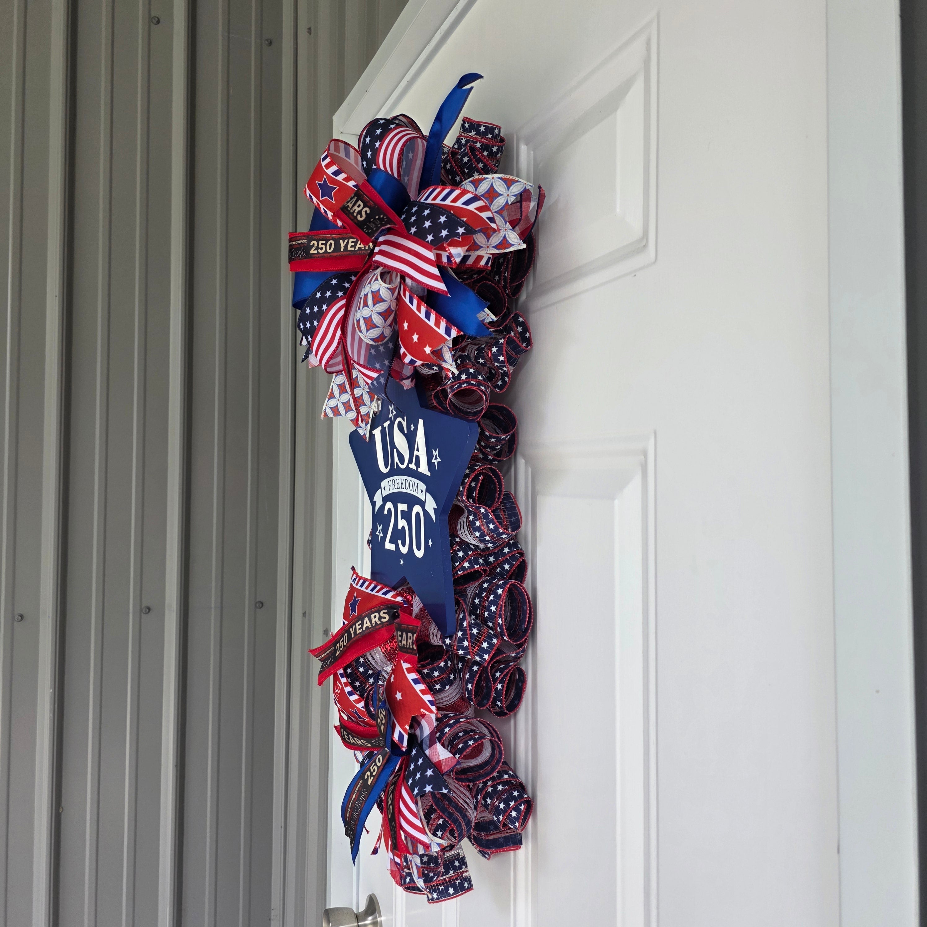 USA Freedom 250 Patriotic Door Swag