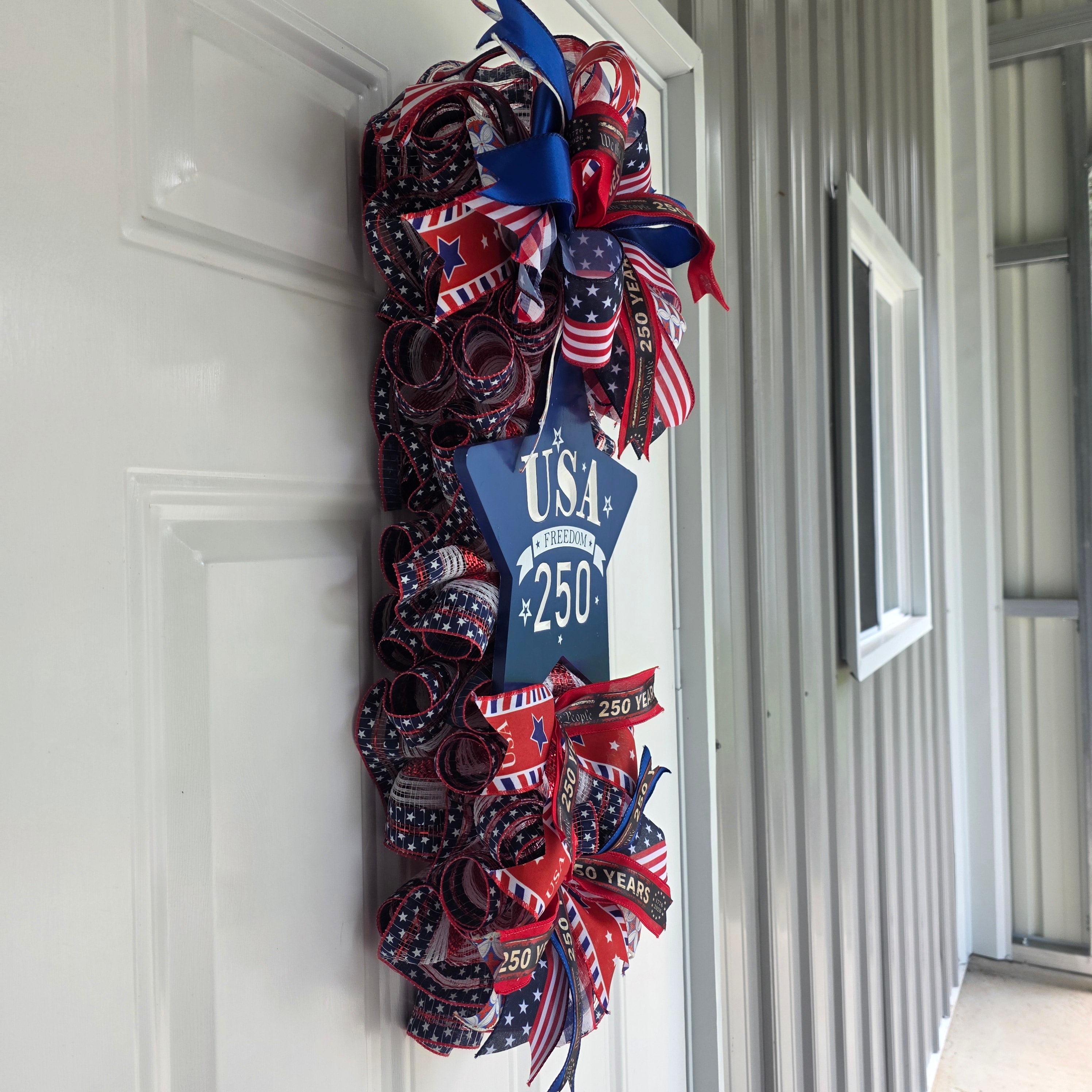 USA Freedom 250 Patriotic Door Swag