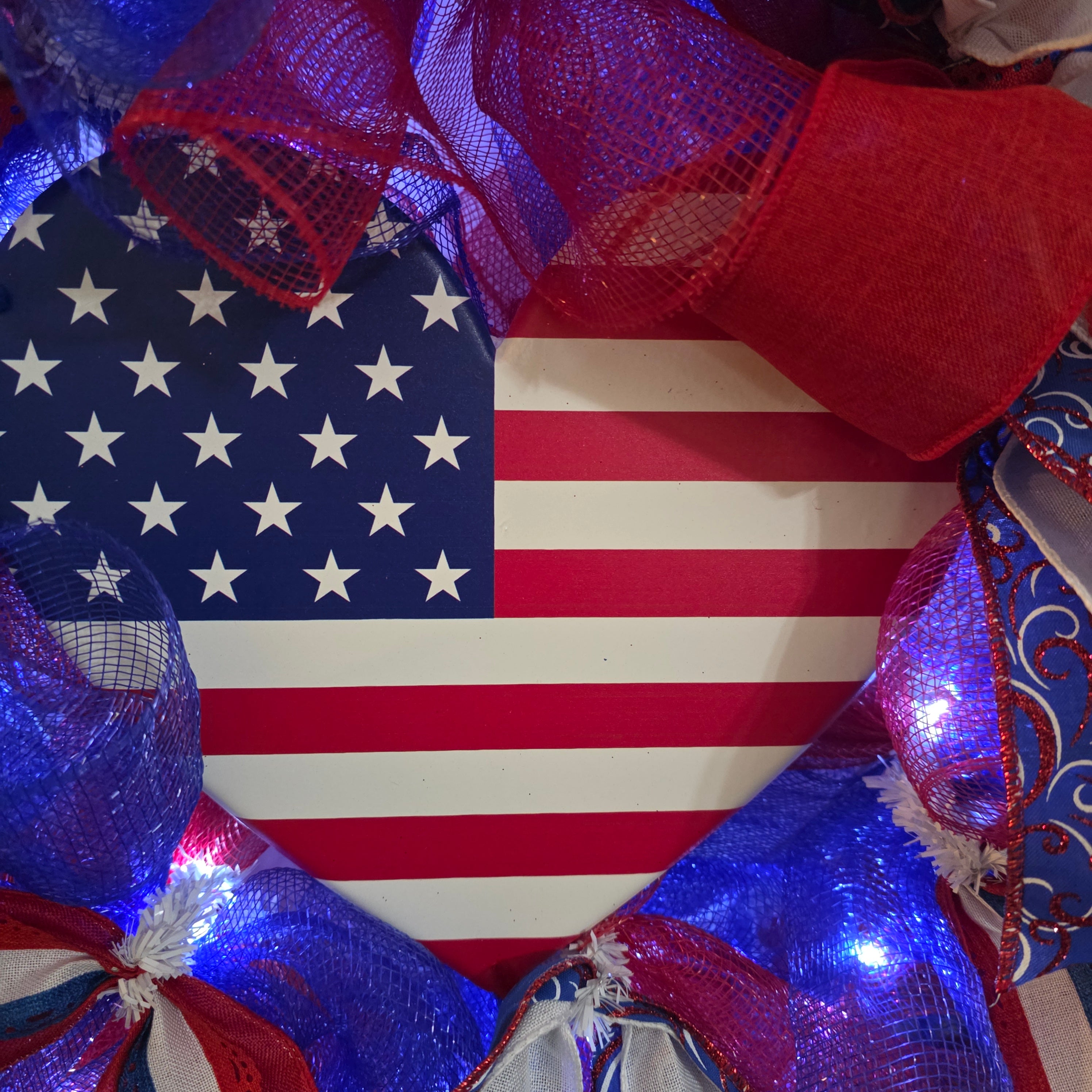 Patriotic Heart Wreath