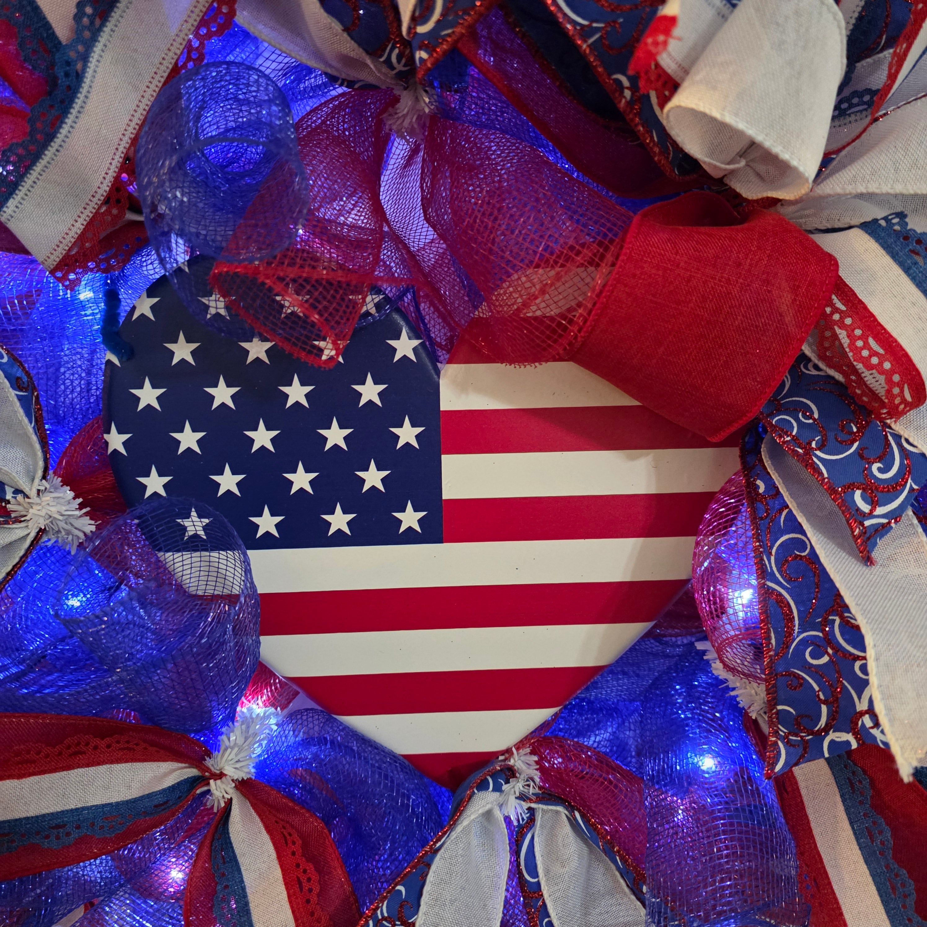 Patriotic Heart Wreath