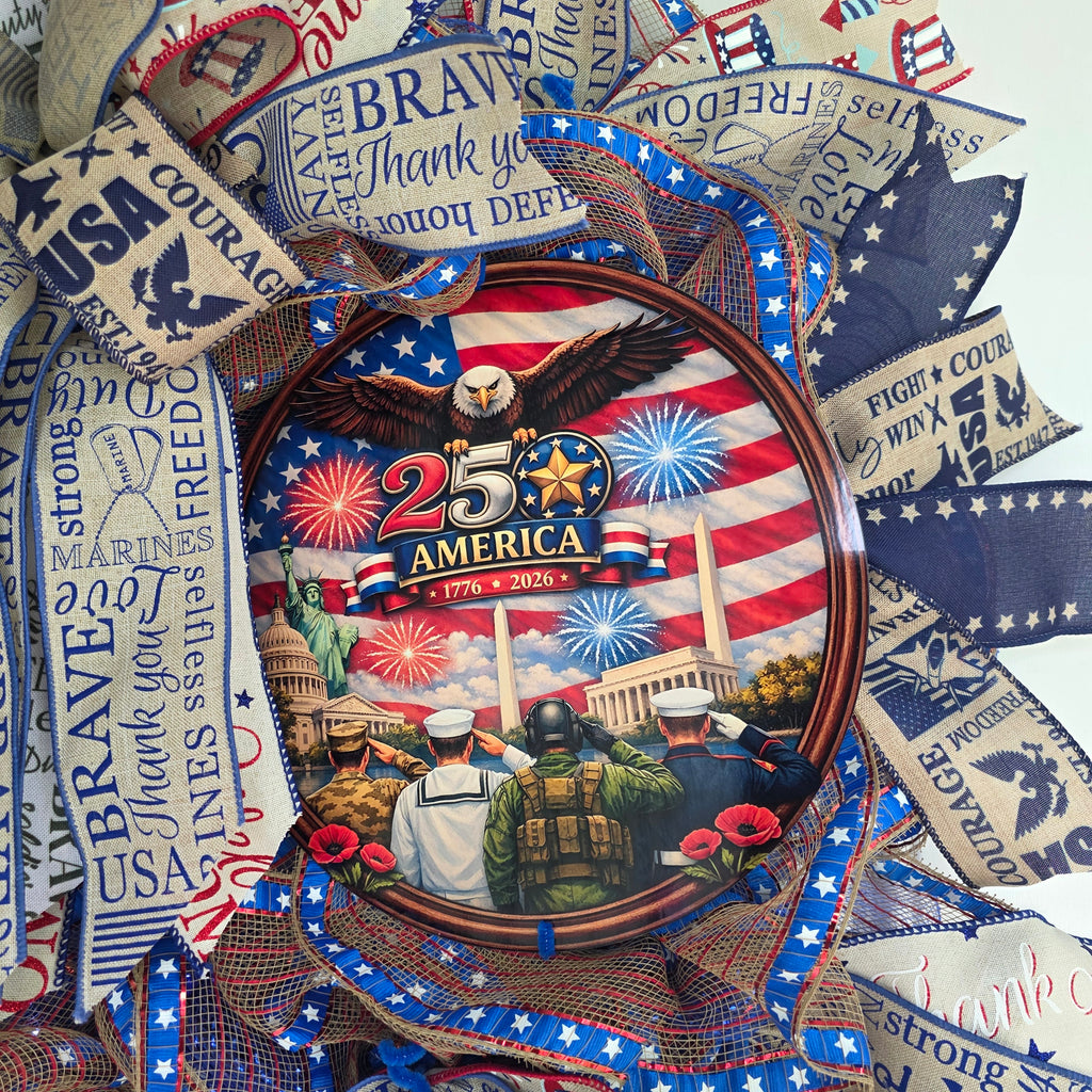 All Branches Military Pride Wreath – America 250th