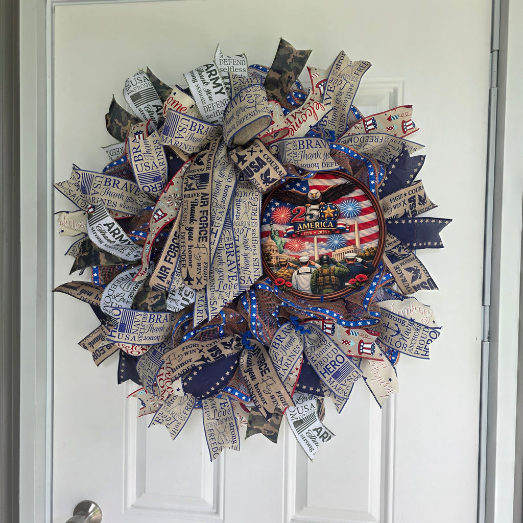 All Branches Military Pride Wreath – America 250th