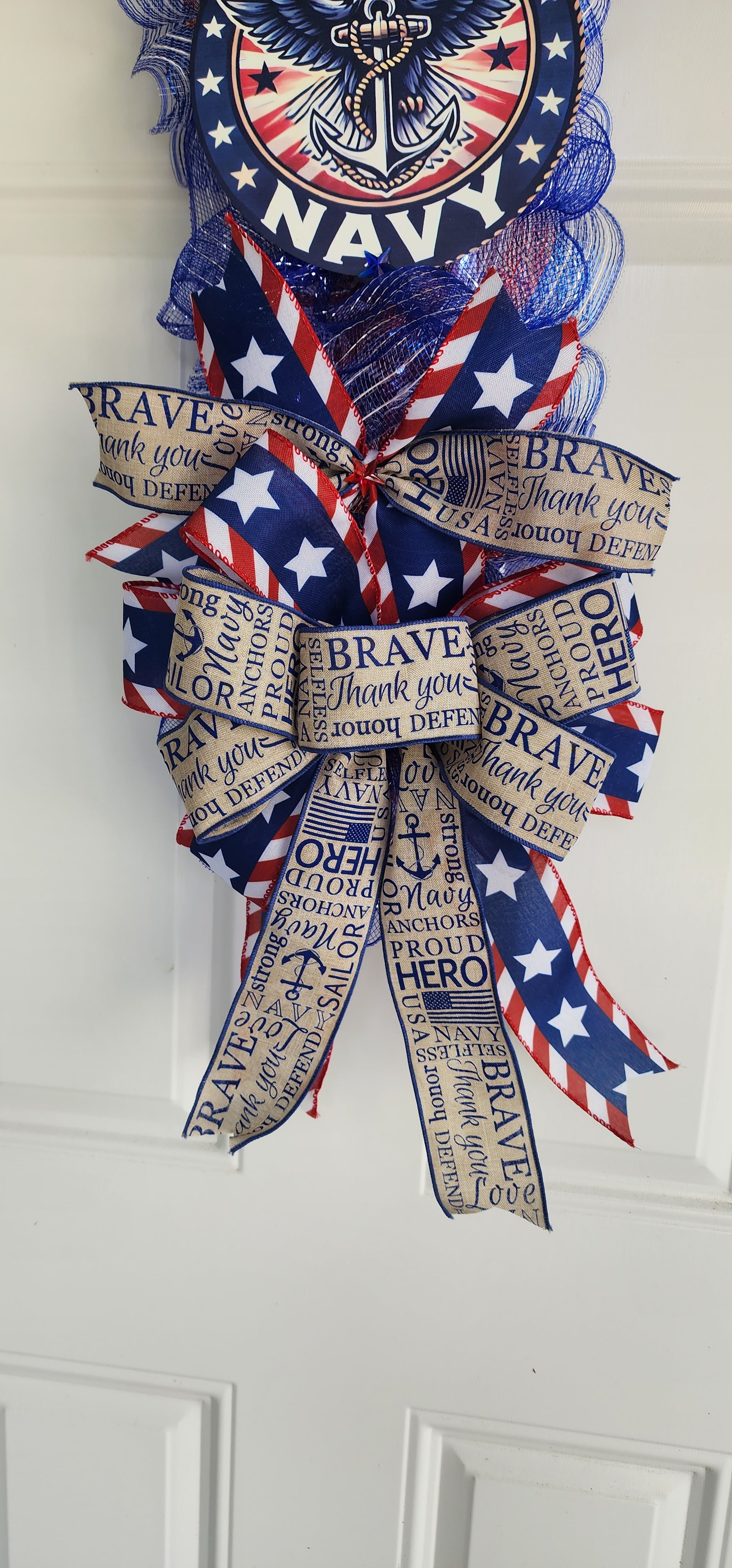 Navy Pride Patriotic Door Swag