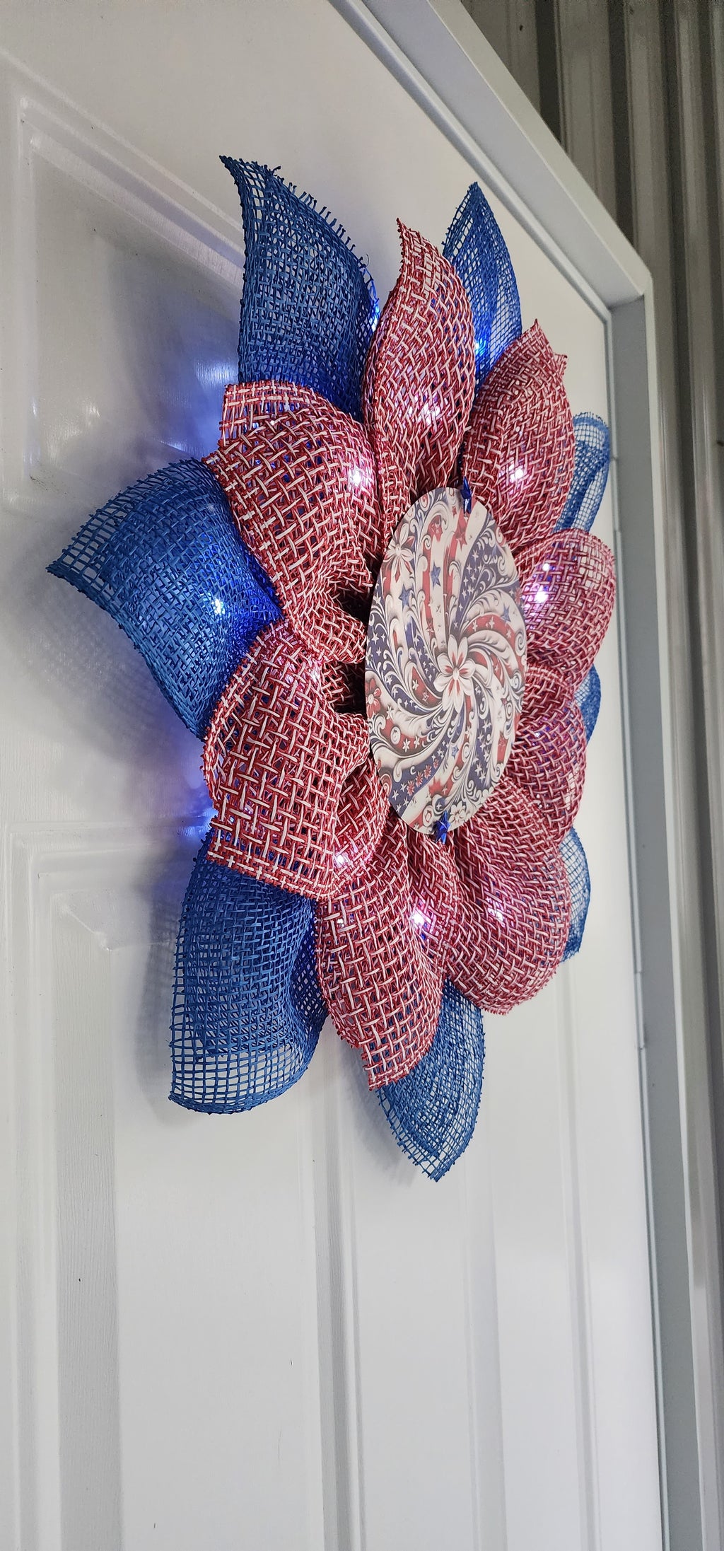 Americana Patriotic Flower Wreath
