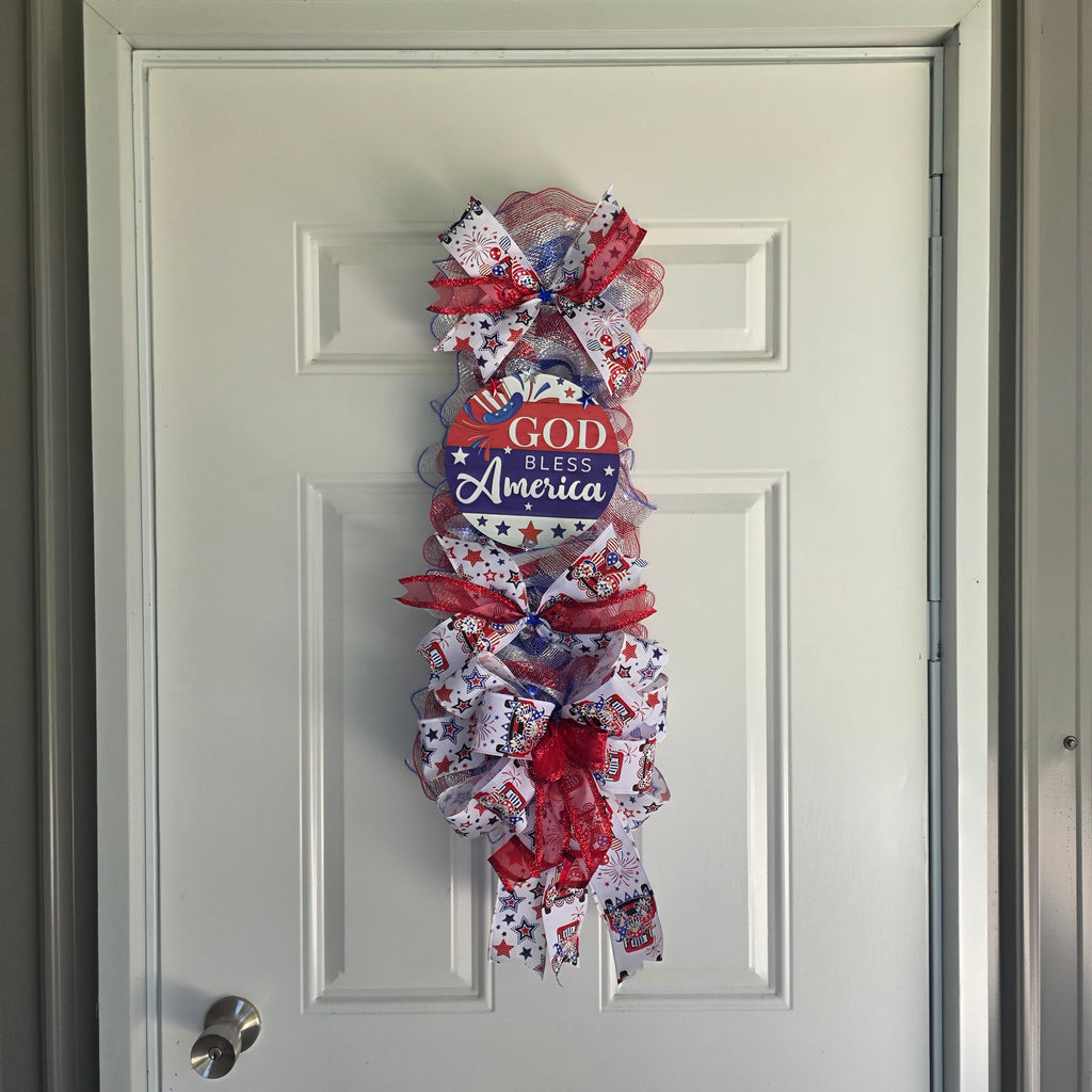 God Bless America Patriotic Door Swag