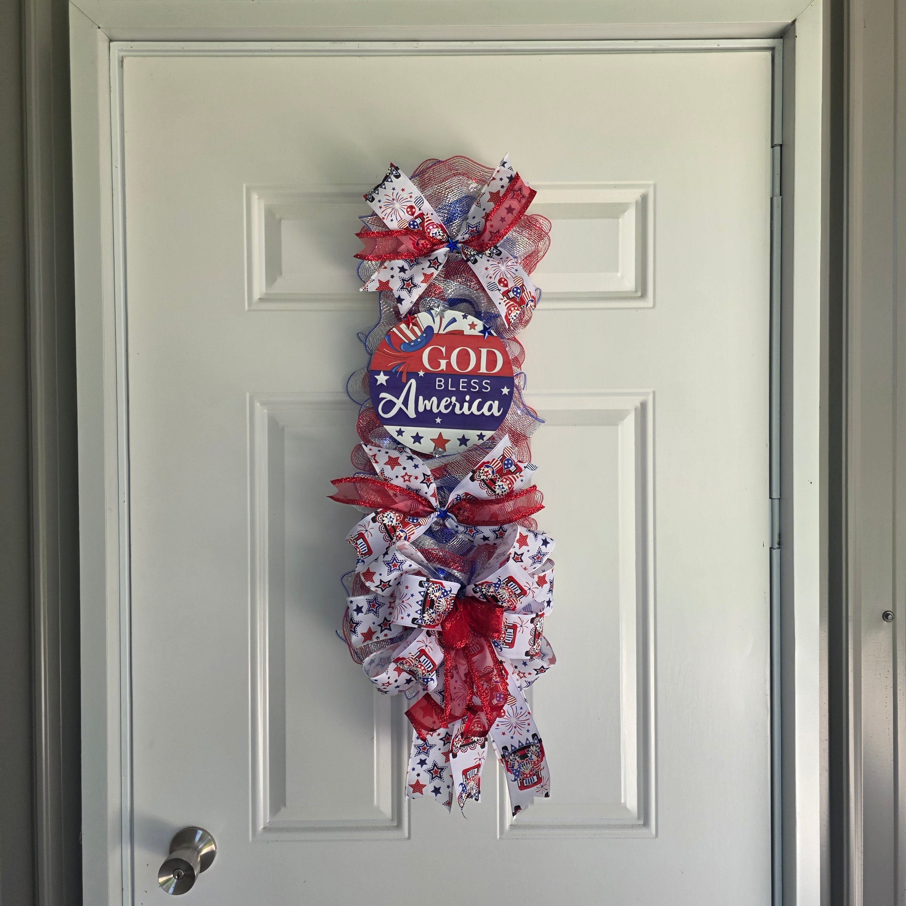 God Bless America Patriotic Door Swag