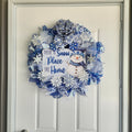 Full wreath detail showing mesh layers and ornaments