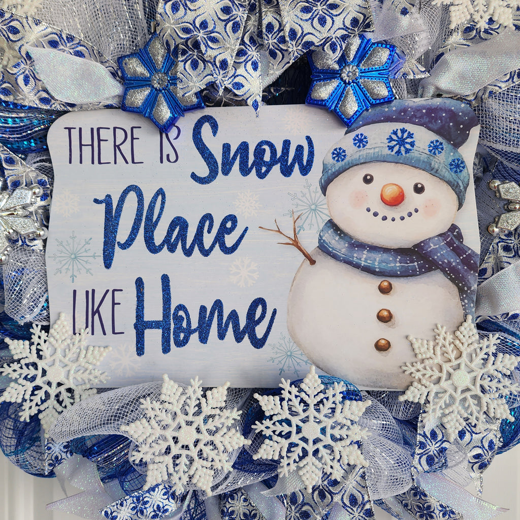 Snow Place Like Home sign detail with snowflakes