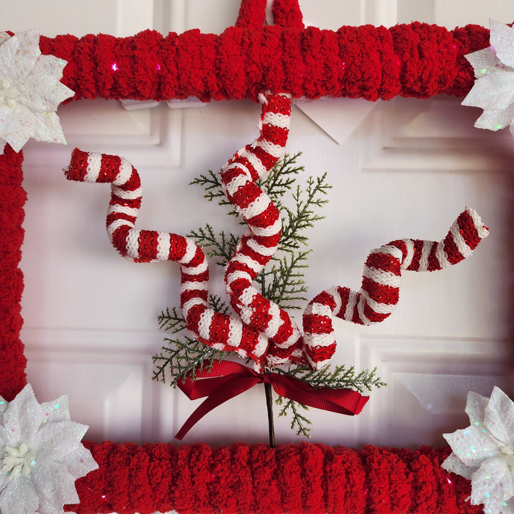 Full front view of wreath on door