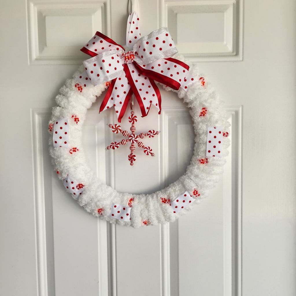Candy Cane Christmas Wreath full door view