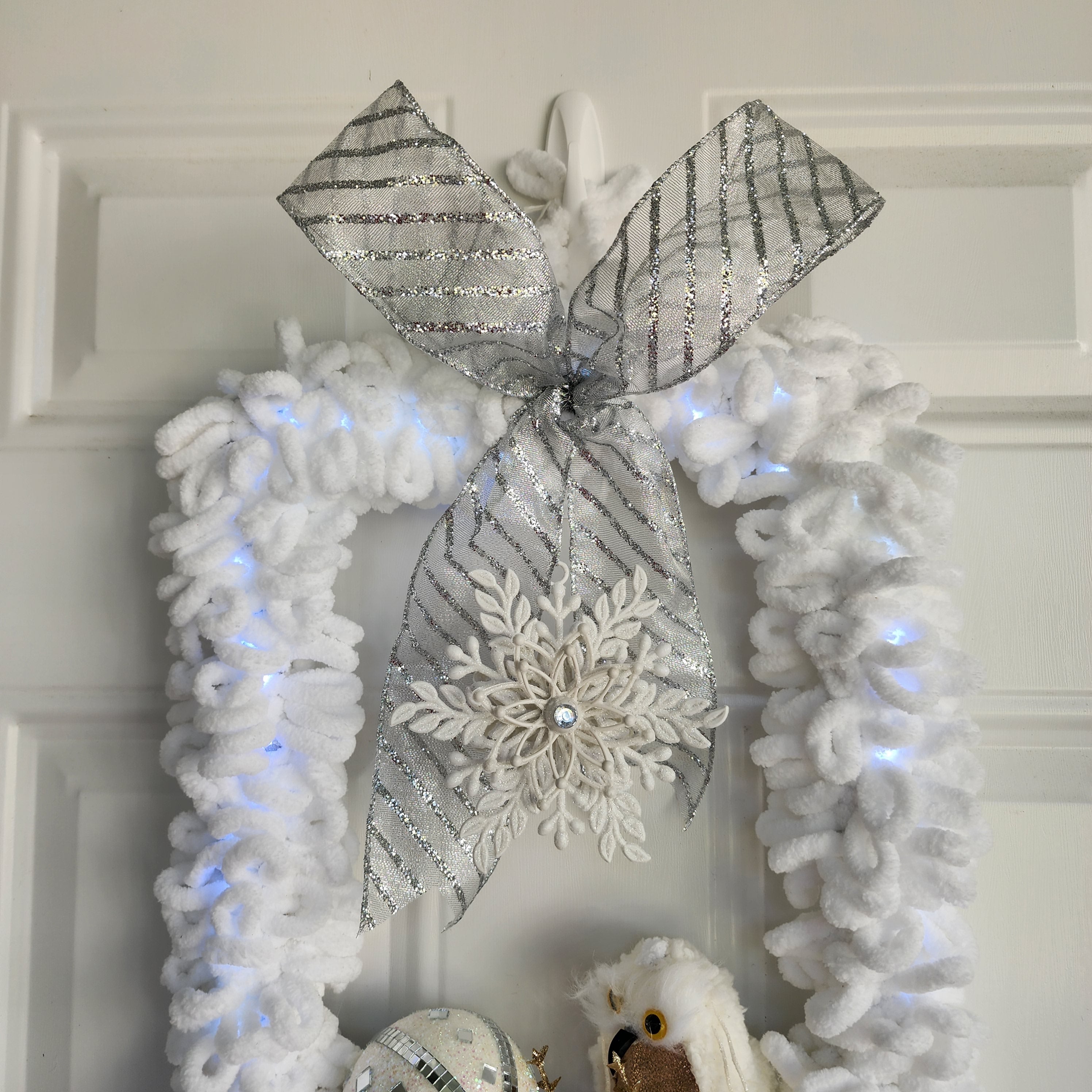 Disco ball and glitter ball ornament close-up
