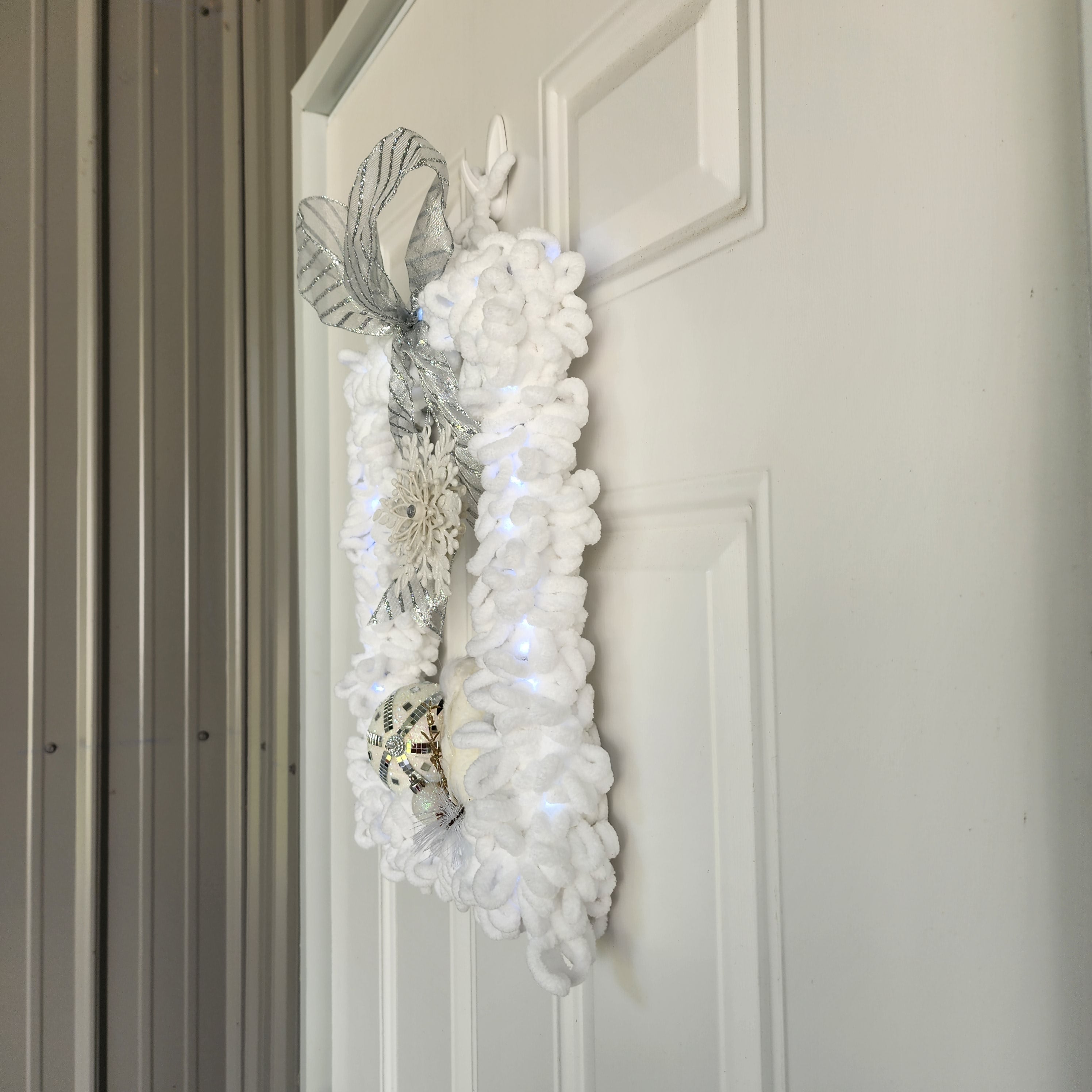 Jeweled snowflake close-up with rhinestone center