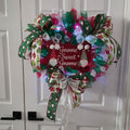 Gnome Sweet Gnome Christmas Wreath full door view