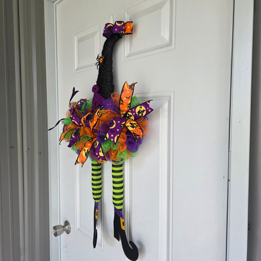 Witch Hat Halloween Deco Mesh Wreath