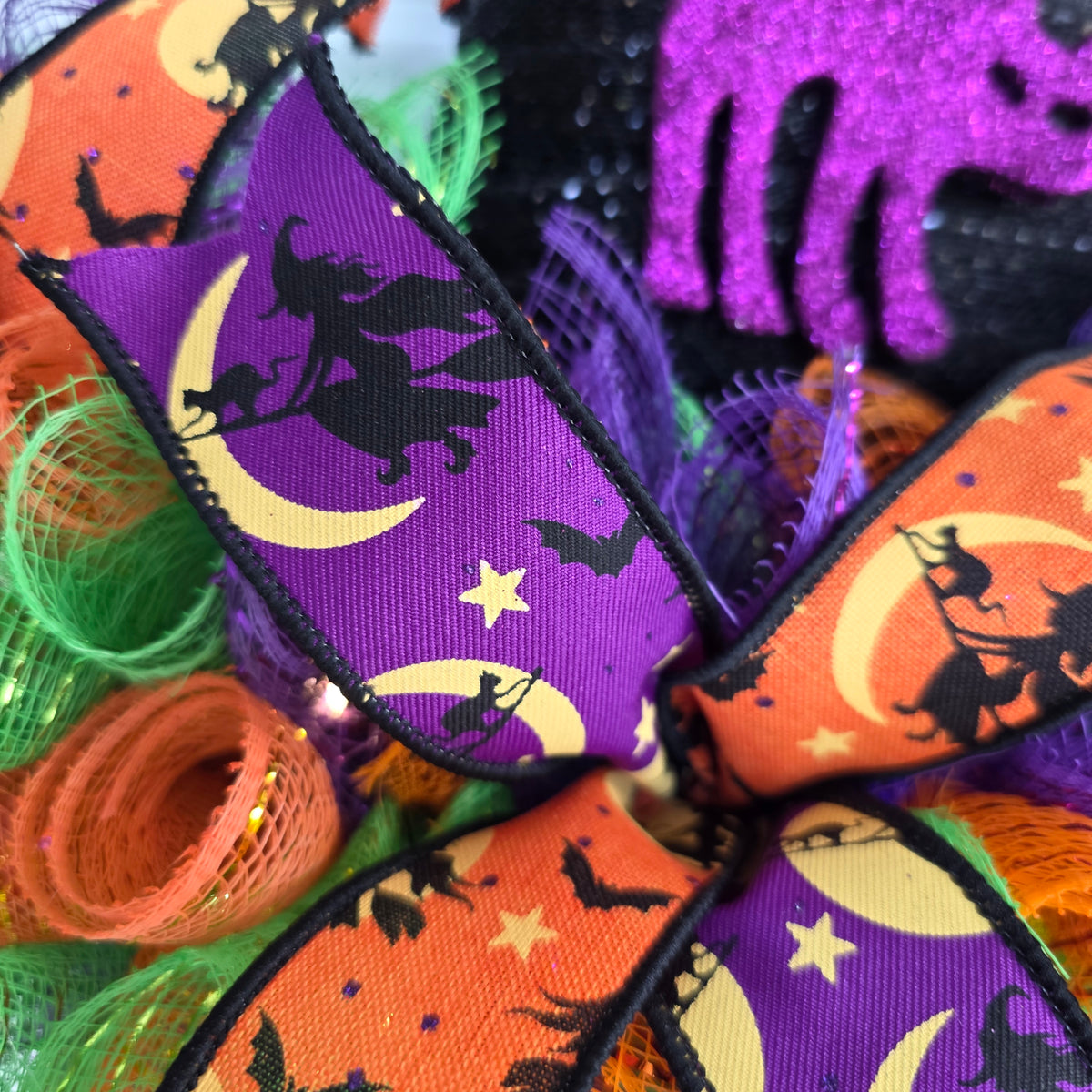 Witch Hat Halloween Deco Mesh Wreath