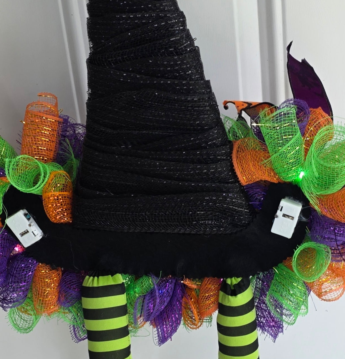 Witch Hat Halloween Deco Mesh Wreath