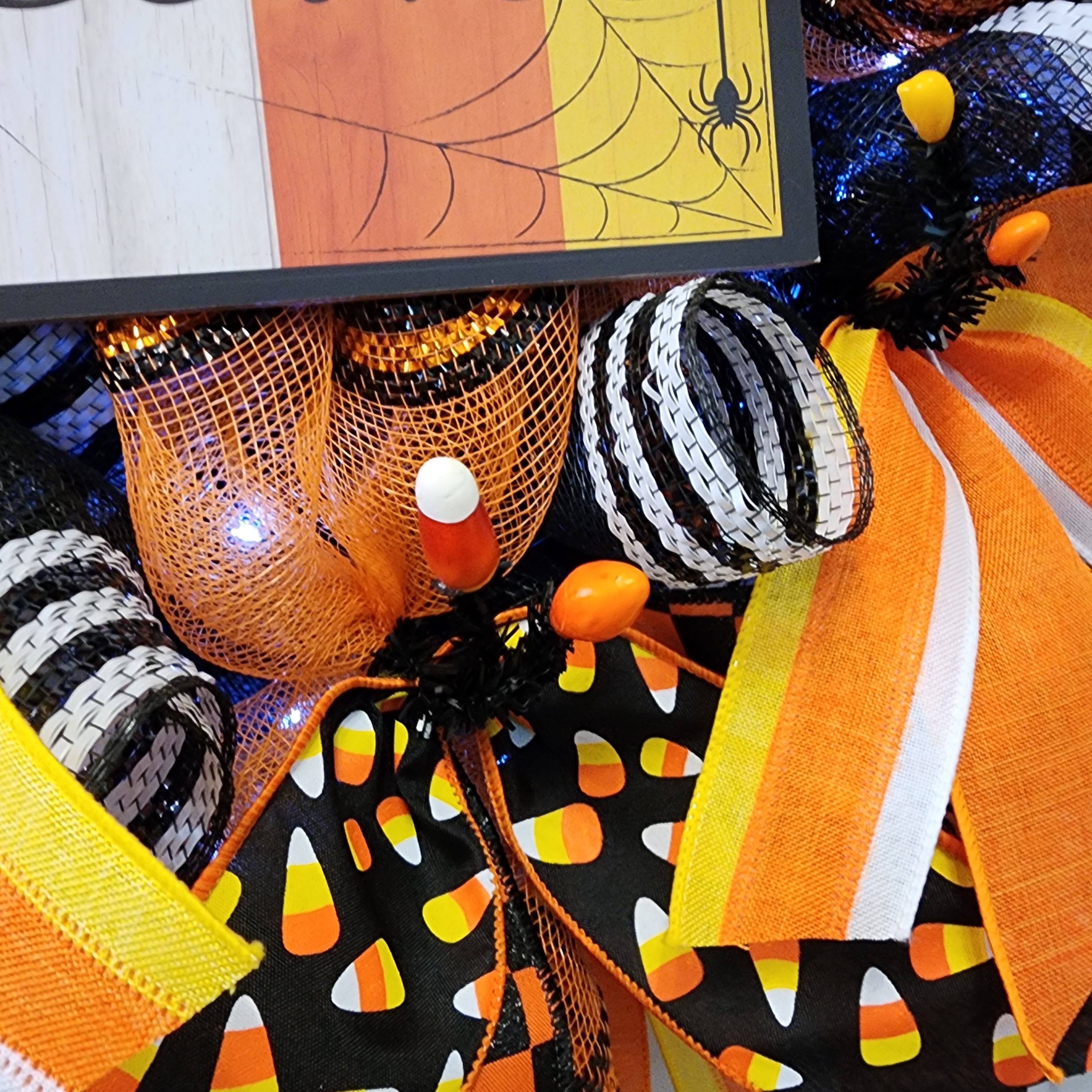 Candy Corn Welcome Halloween Wreath