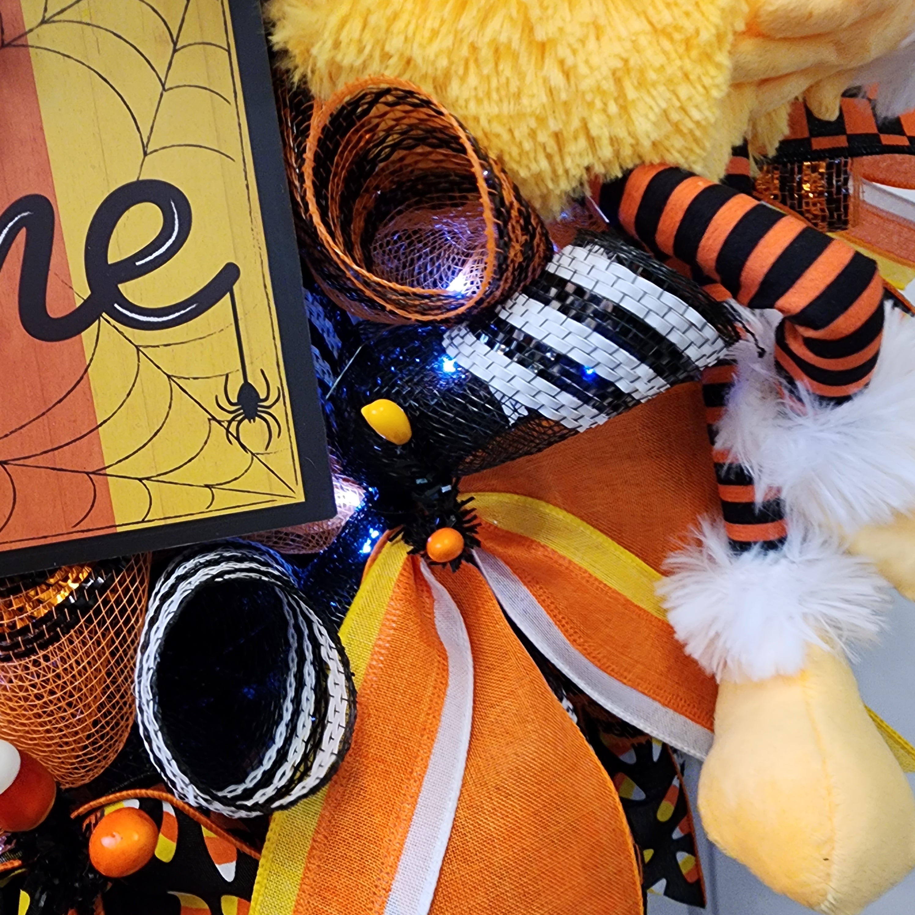 Candy Corn Welcome Halloween Wreath